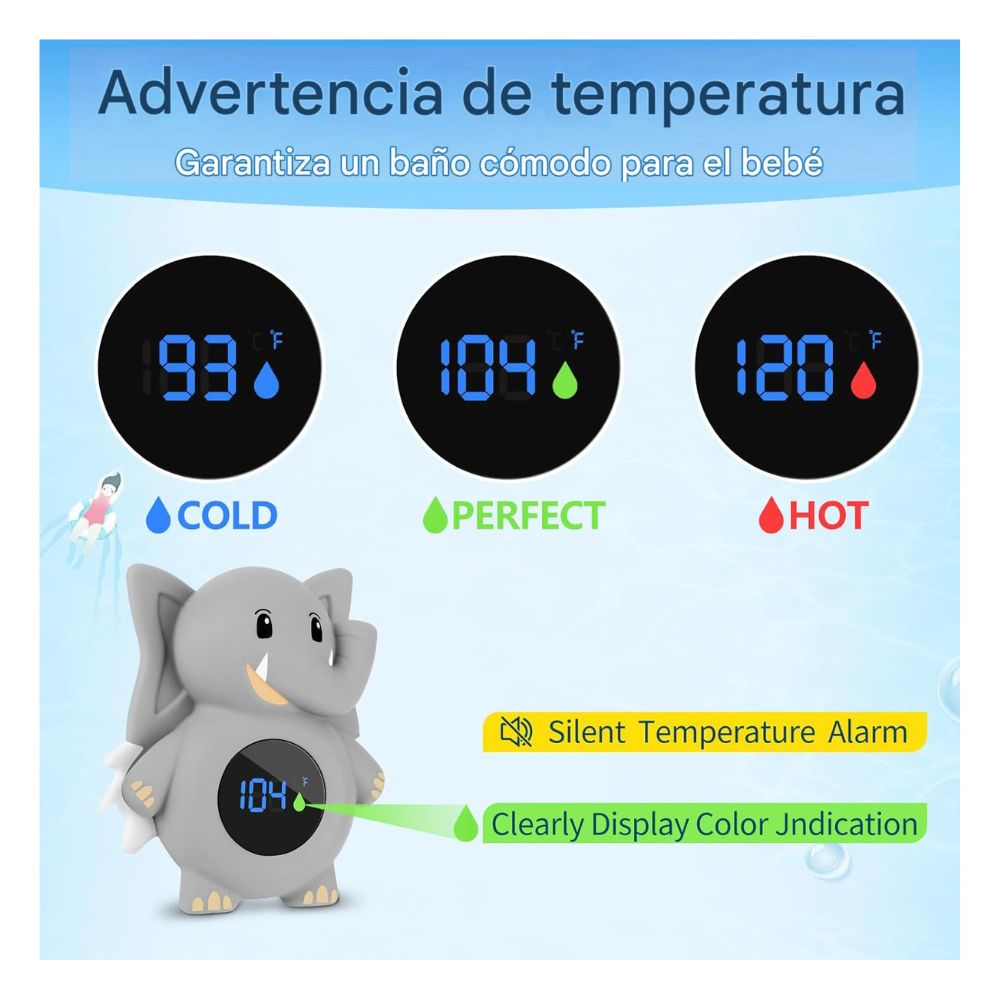 TERMÓMETRO DE BAÑERA EN FORMA DE ELEFANTE ASRIO CON PANTALLA LED - 2