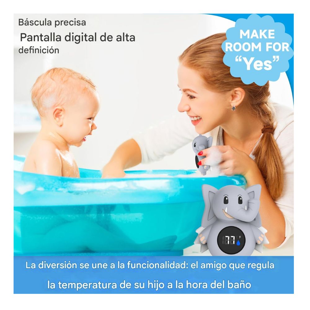 TERMÓMETRO DE BAÑERA EN FORMA DE ELEFANTE ASRIO CON PANTALLA LED - 4