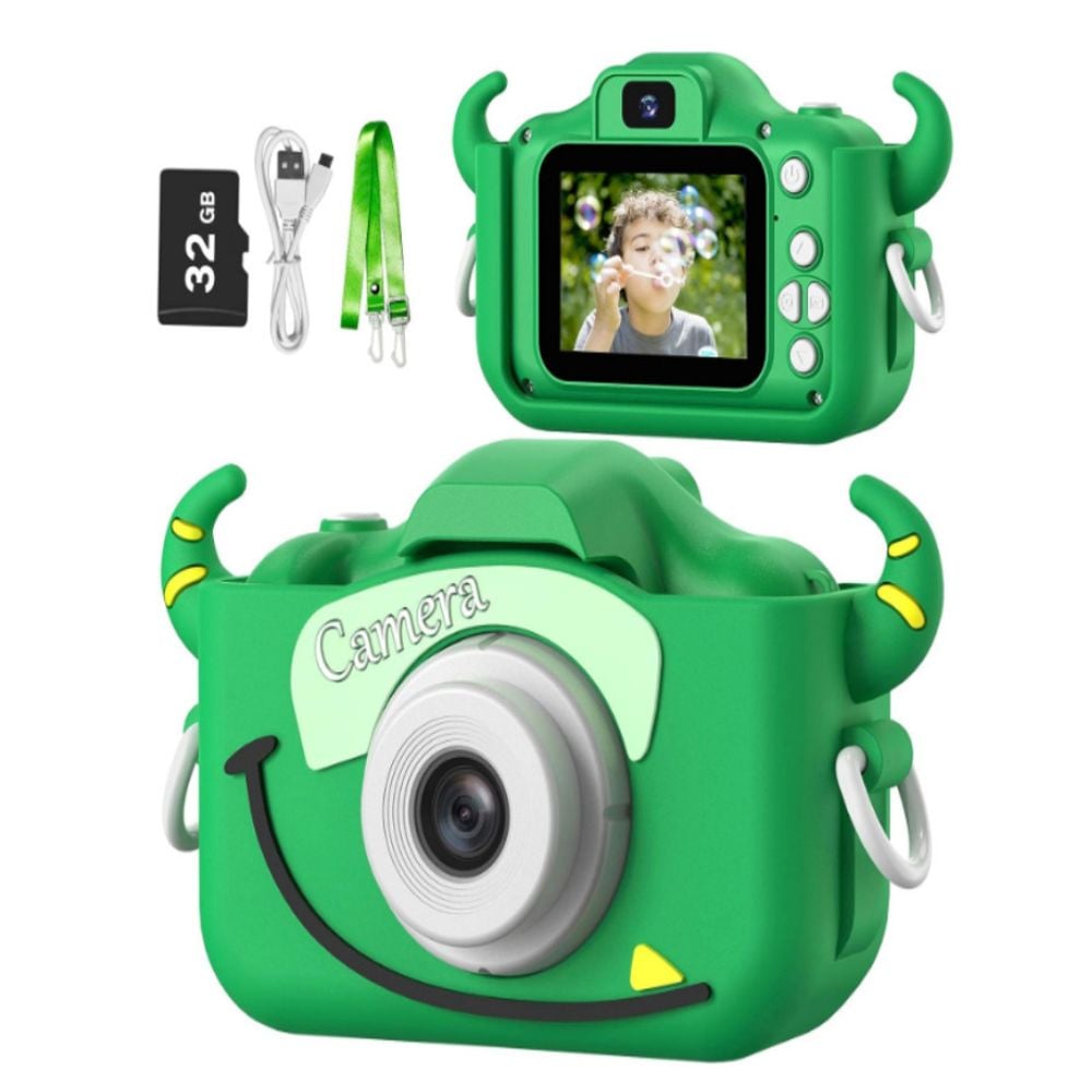 CÁMARA DIGITAL PARA NIÑOS GOOPOW CON FUNDA PROTECTORA VERDE - 1
