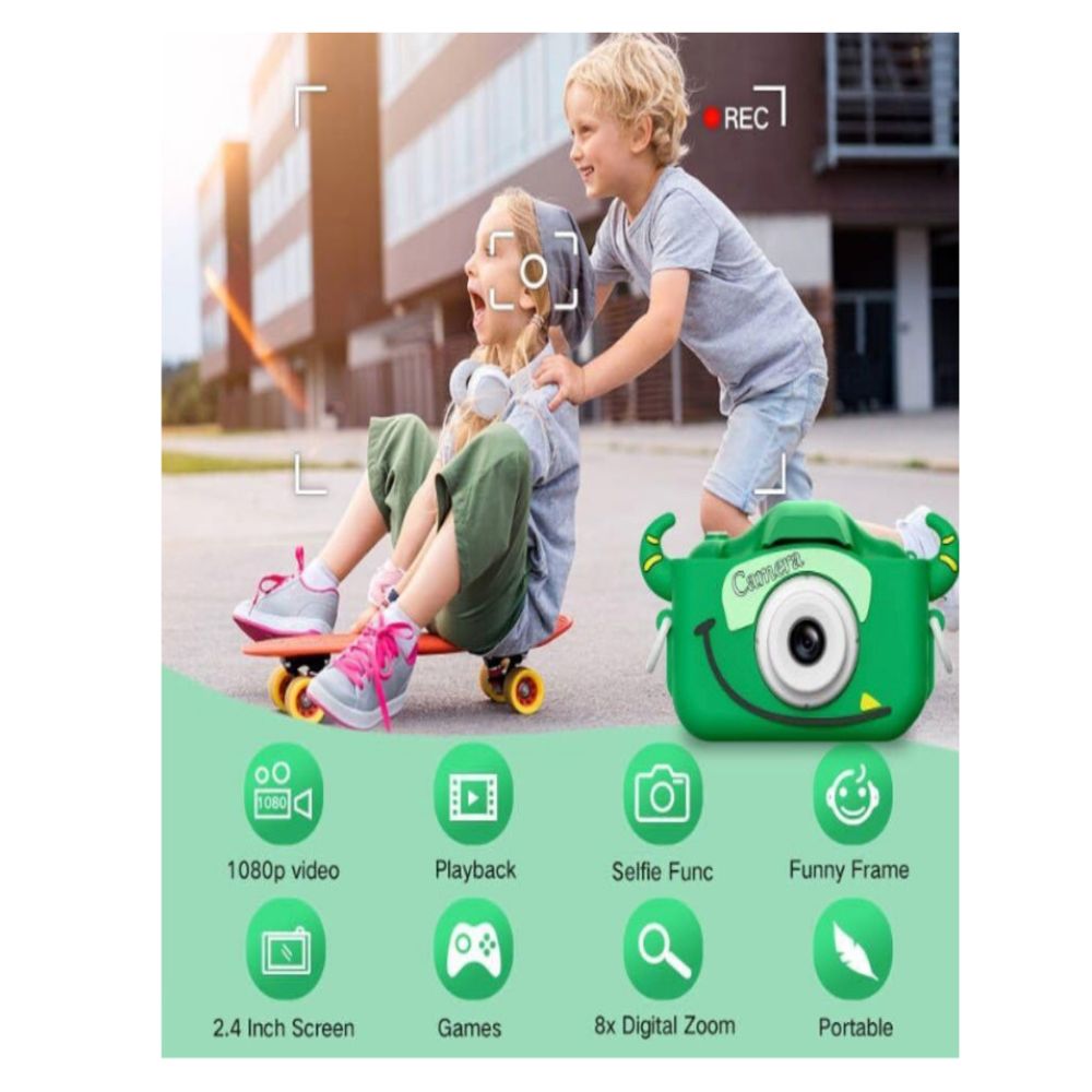 CÁMARA DIGITAL PARA NIÑOS GOOPOW CON FUNDA PROTECTORA VERDE - 2