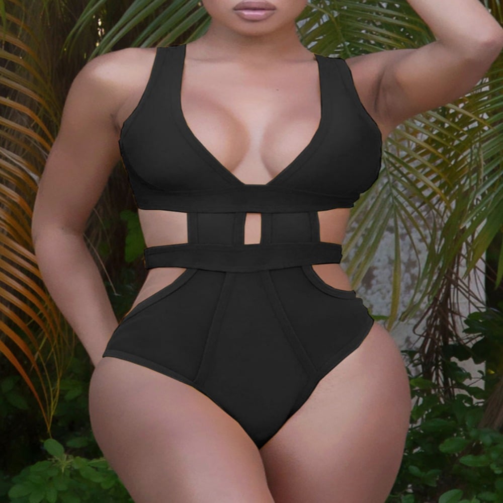 TRAJE DE BAÑO DE UNA PIEZA NEGRO - 3