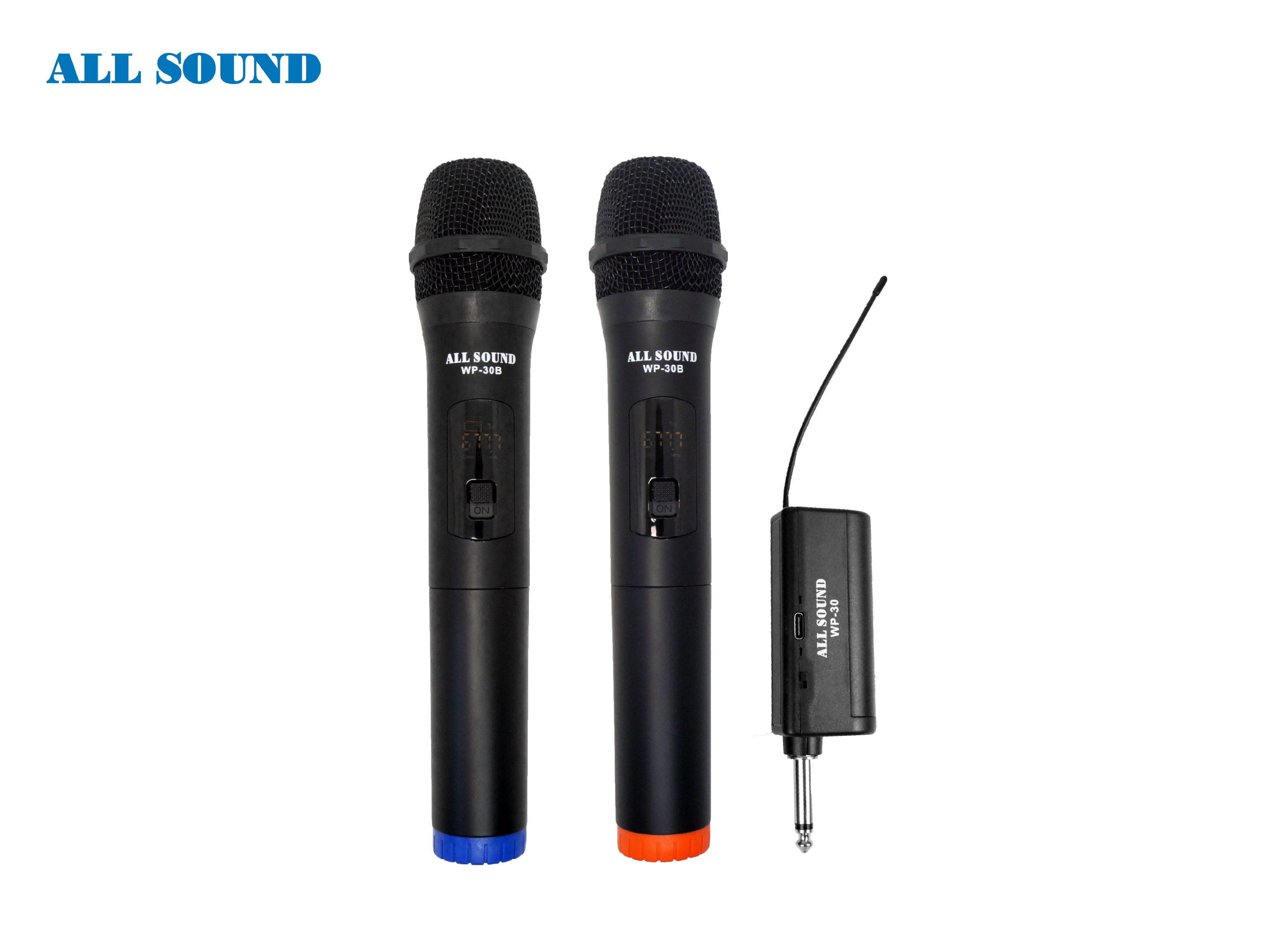 MICROFONO INALAMBRICO DUAL WP-30B DE MANO UHF ALL SOUND - 1