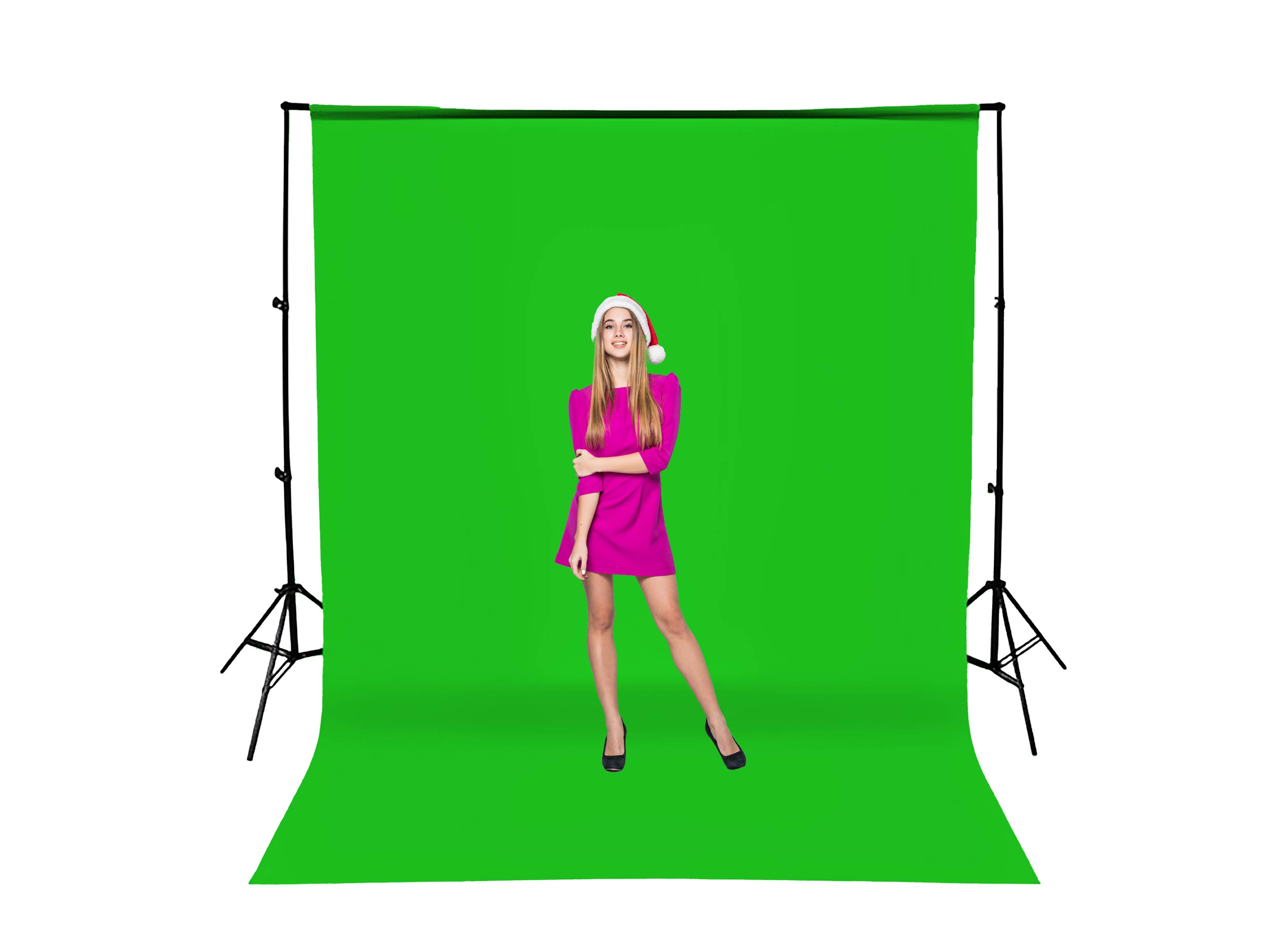 KIT STUDIO FONDO FOTOGRAFICO VERDE 3X4 METROS Y PARANTE - 4