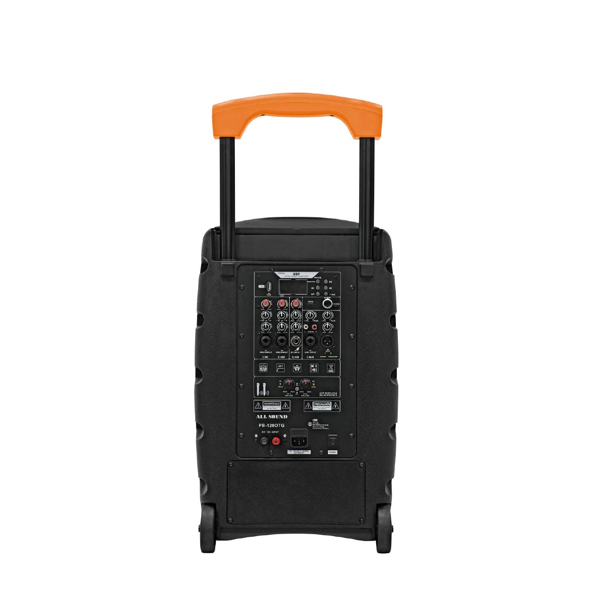 PARLANTE DE12 PULG. CON OTG , BATERIA RECARGABLE Y 2 MICROFONOS UHF - 3