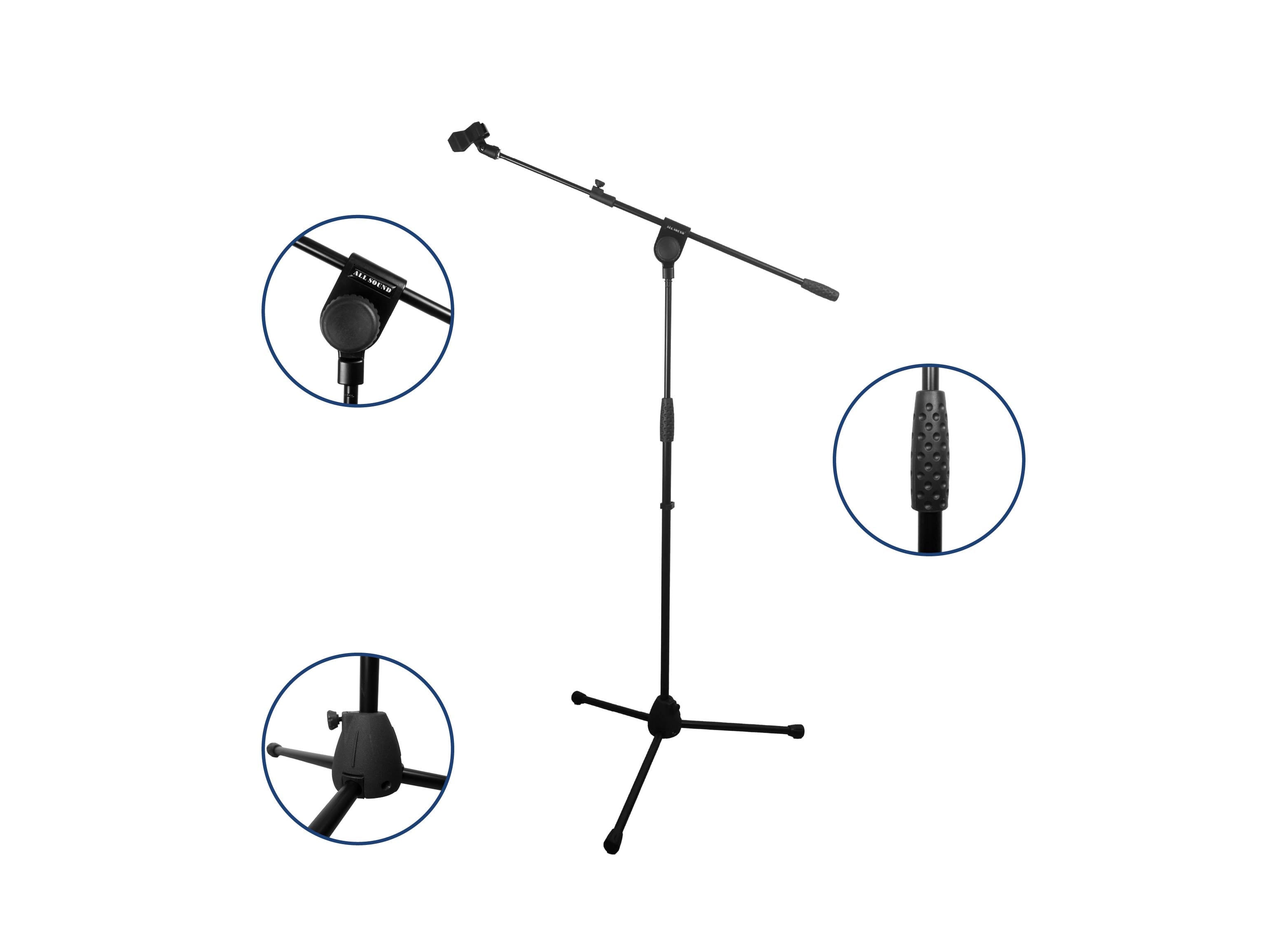 PEDESTAL DE MICRÓFONO PROFESIONAL FULL METAL PESADO SM-BUM18 – ALL SOUND - 2