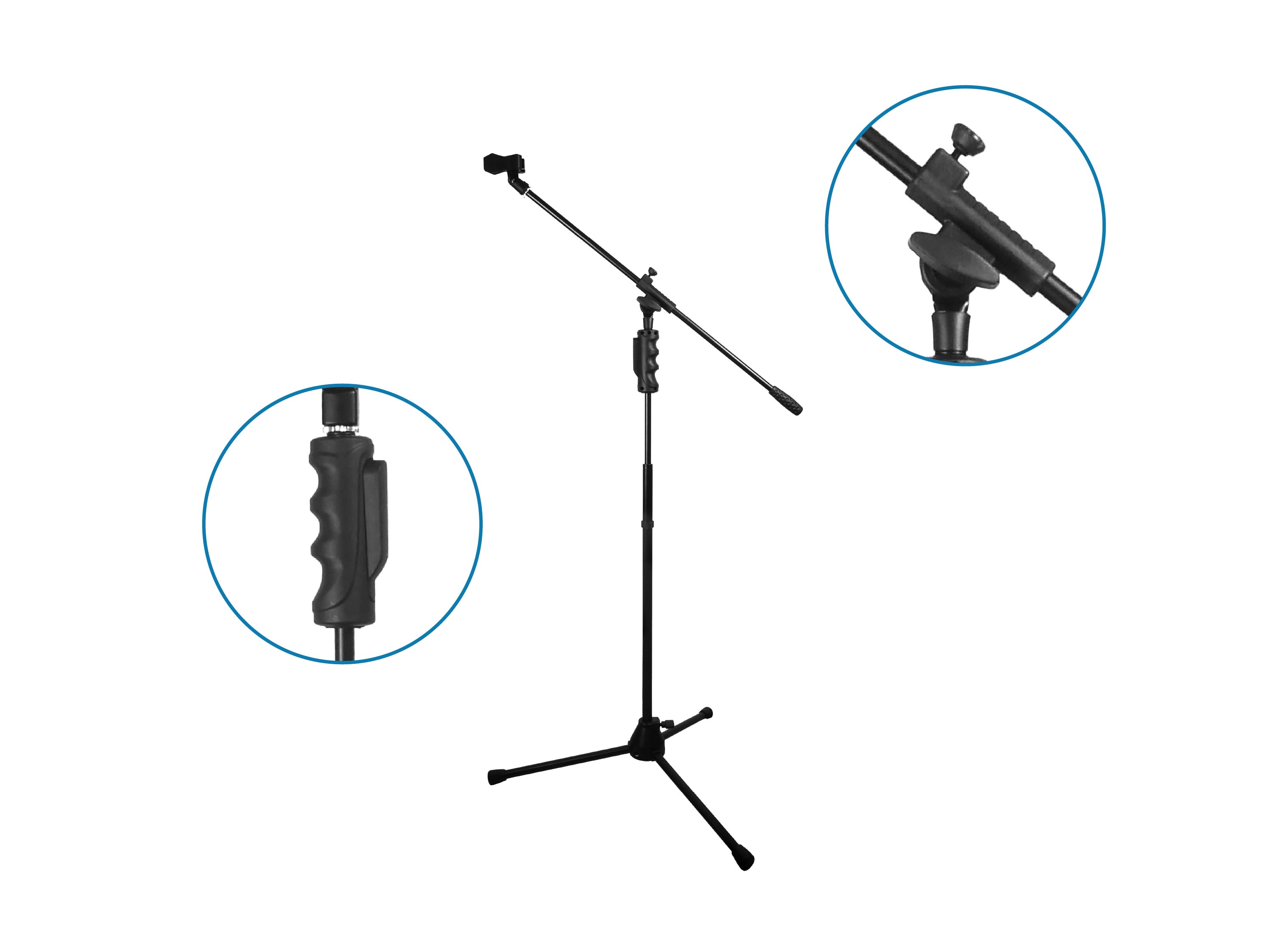 PEDESTAL DE MICRÓFONO SM-CPM32 CON GATILLO DESLIZANTE HIDRÁULICO – ALL SOUND - 2