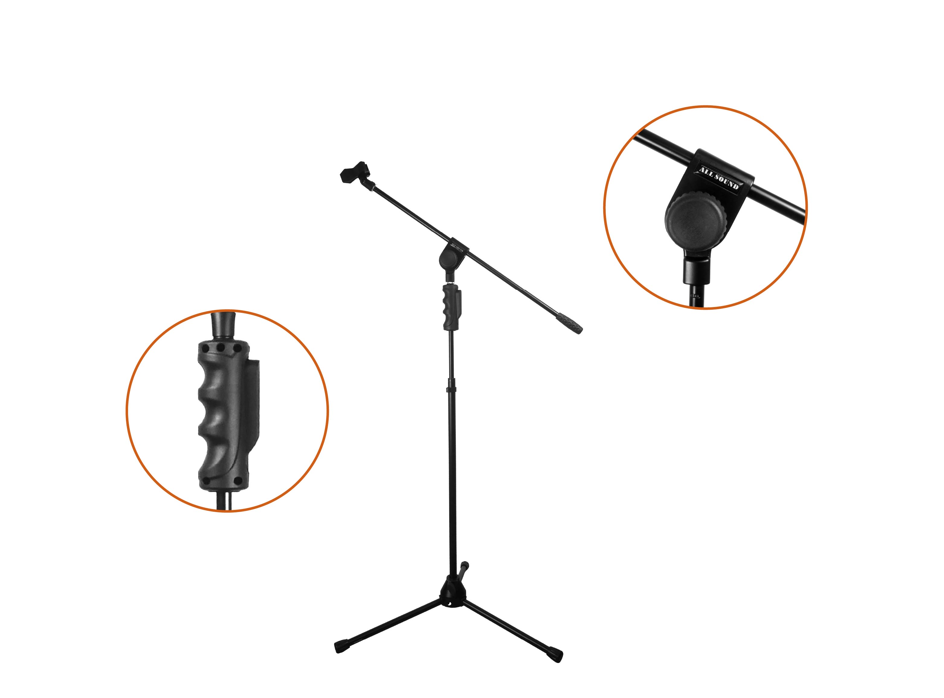 PEDESTAL DE MICRÓFONO SM-CPM38 CON GATILLO DESLIZANTE HIDRÁULICO – ALL SOUND - 2