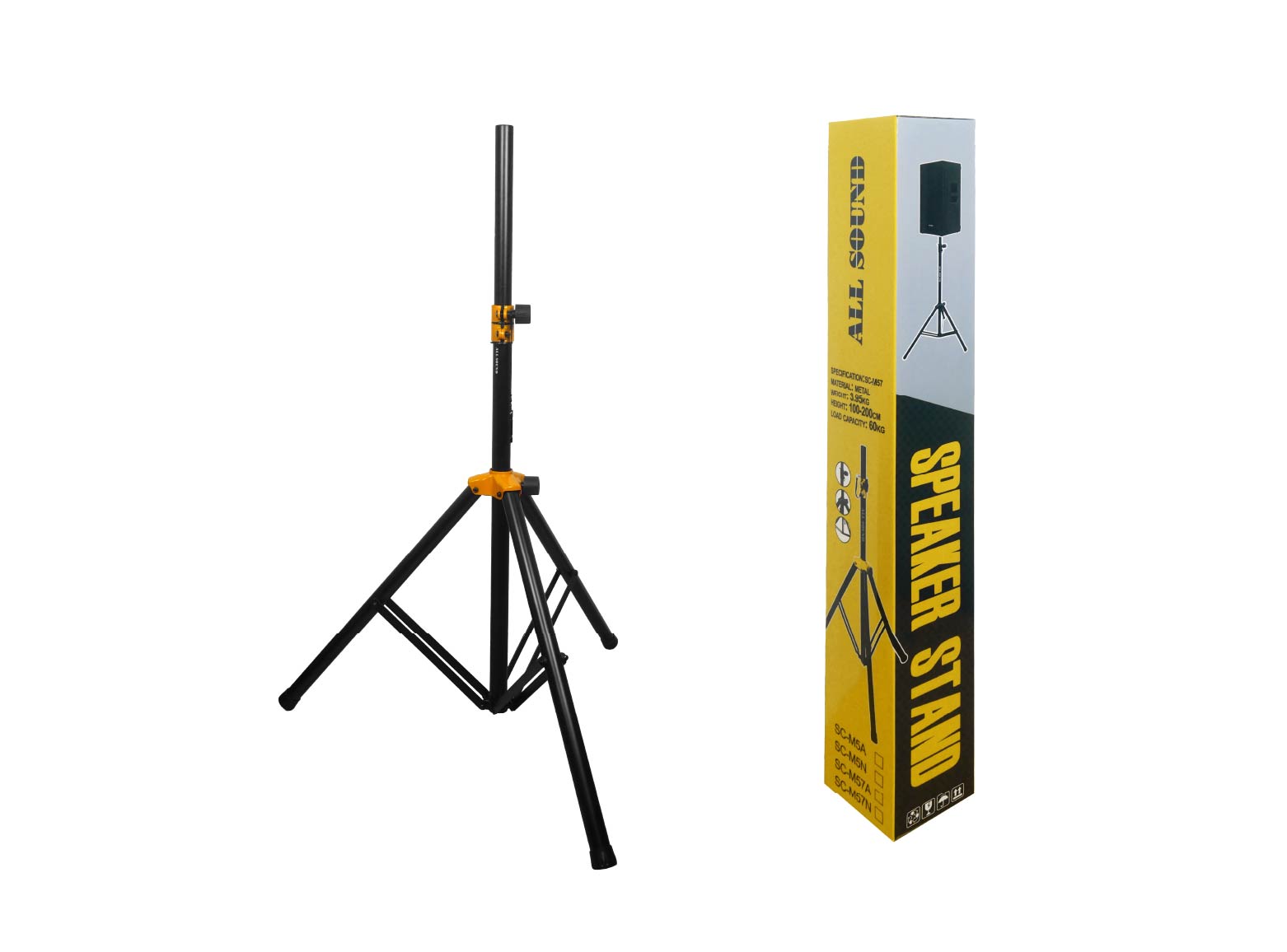 PEDESTAL DE PARLANTE SC-M57A CON DOBLE REFUERZO UNION AMARILLA – ALL SOUND - 4