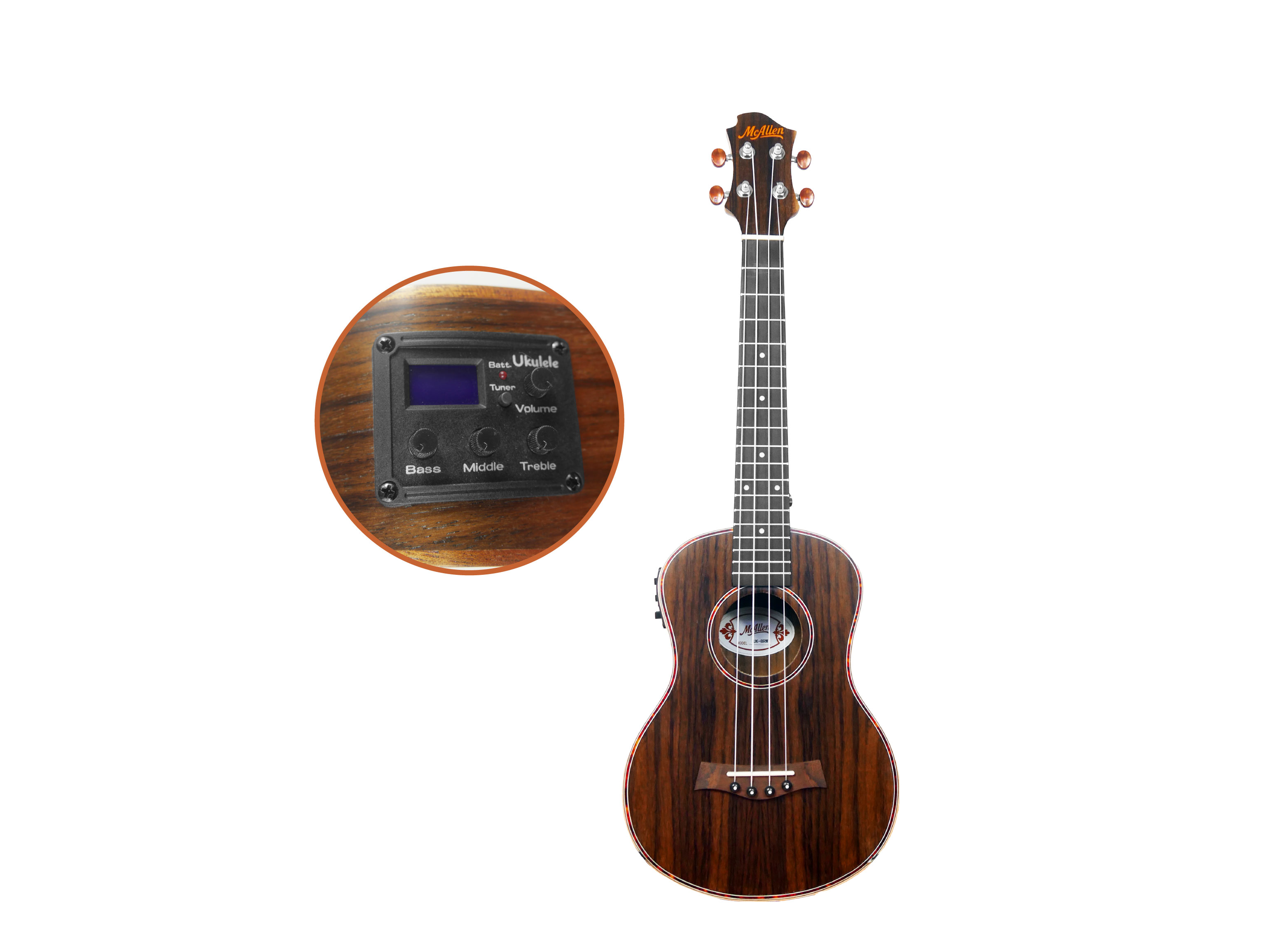 UKELELE ELECTROACÚSTICO TENOR 26' MC ALLEN UK-BRW - 4