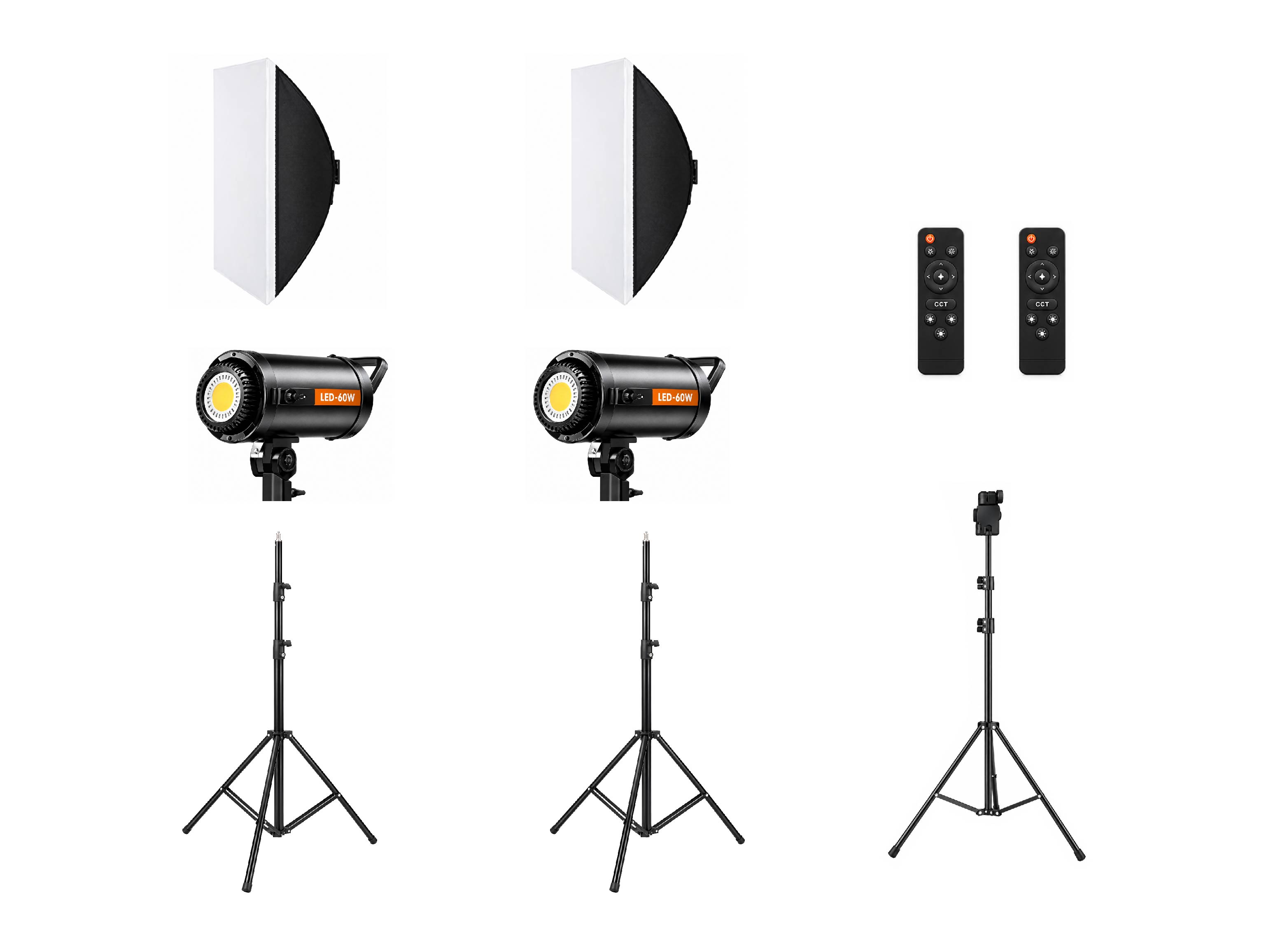 KIT DE ILUMINACIÓN FOTOGRÁFICA LED DE 2 SOFTBOX  Y PARANTES – ALL SOUND - 3
