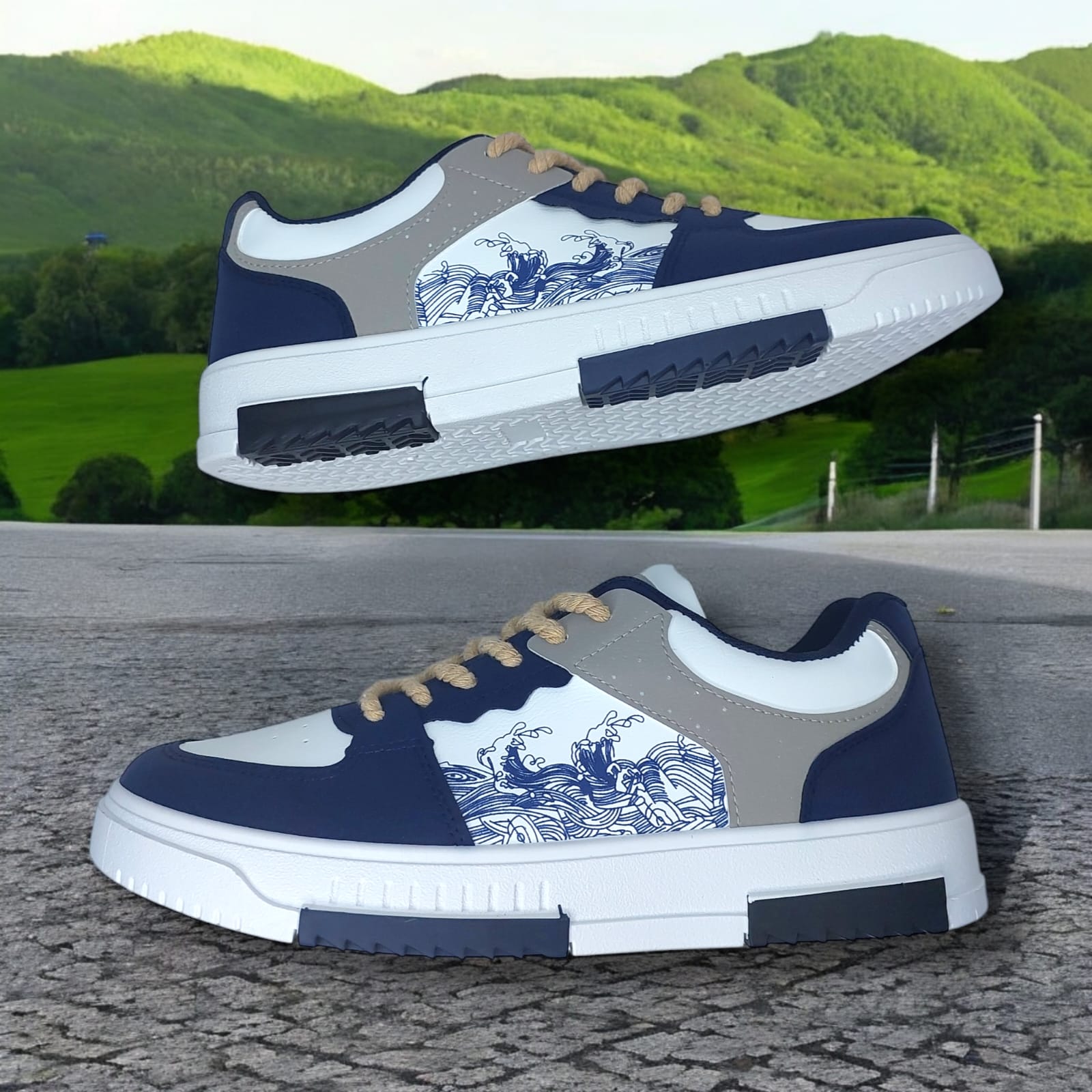 ZAPATILLA PARA HOMBRE NEW DENIMASR AZUL / GRIS  - F08 - 4