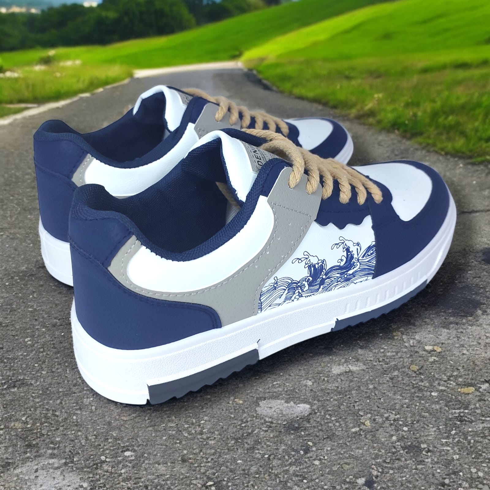 ZAPATILLA PARA HOMBRE NEW DENIMASR AZUL / GRIS  - F08 - 5