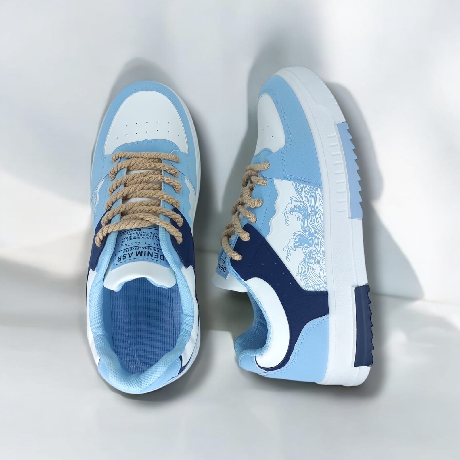 ZAPATILLA PARA HOMBRE NEW DENIMASR CELESTE / AZUL - F08 - 6