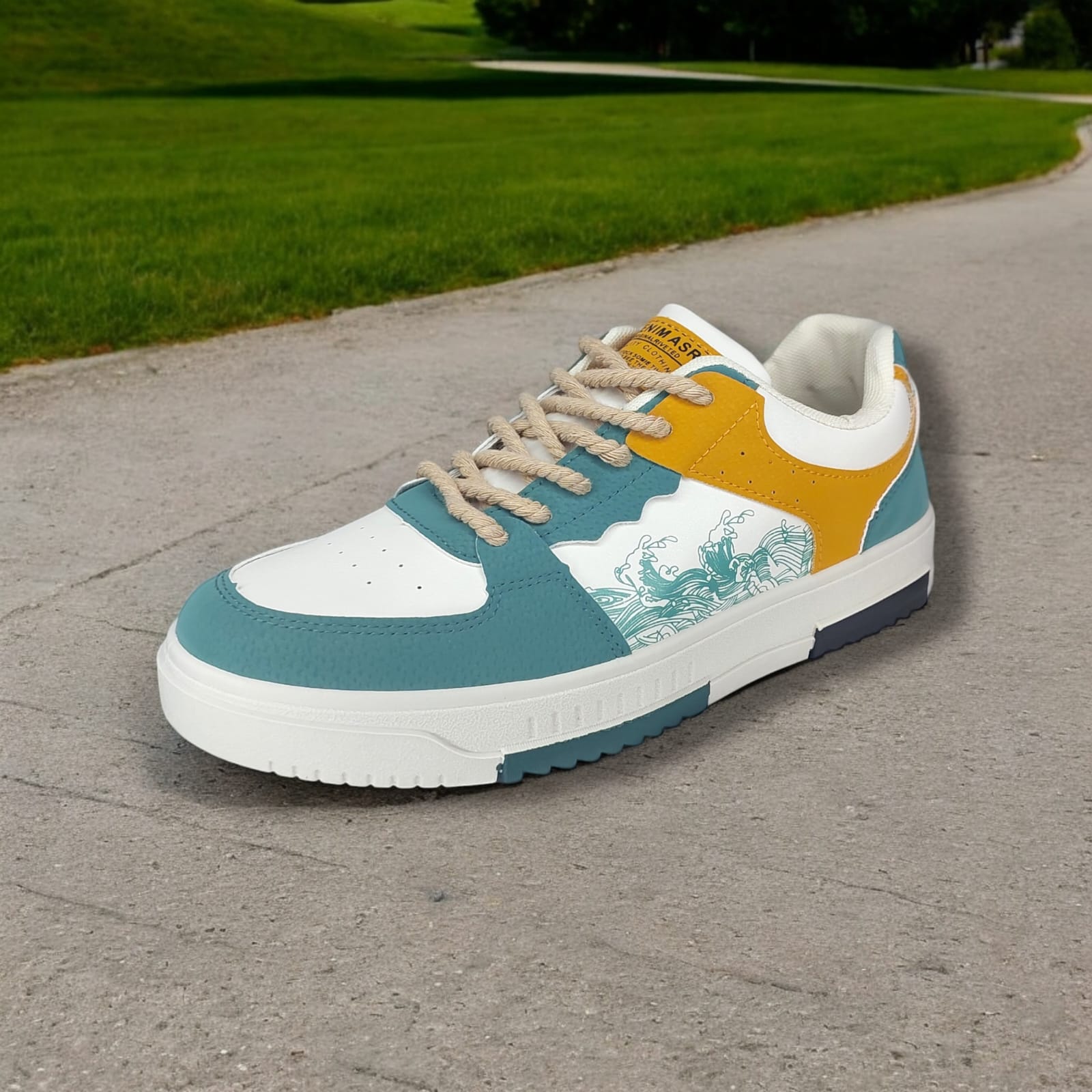 ZAPATILLA PARA HOMBRE NEW DENIMASR BEIGE/VERDE  - F08 - 3