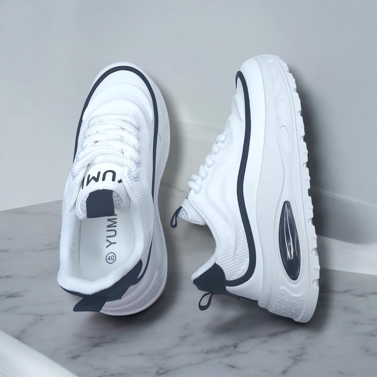 ZAPATILLA PARA HOMBRE YUMI ONDA BLANCO NEGRO - N102 - 6