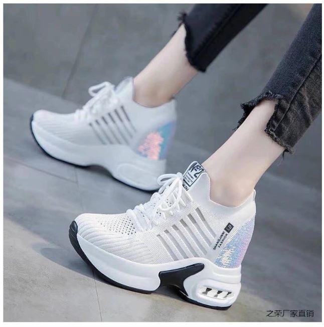 ZAPATILLA CON PLATAFORMA  ALTA 8CM FASHION N°2 B13 - BLANCO - 1