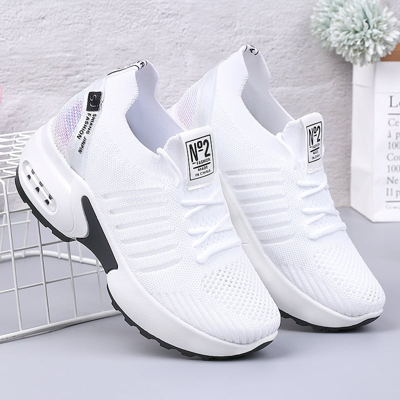 ZAPATILLA CON PLATAFORMA  ALTA 8CM FASHION N°2 B13 - BLANCO - 3