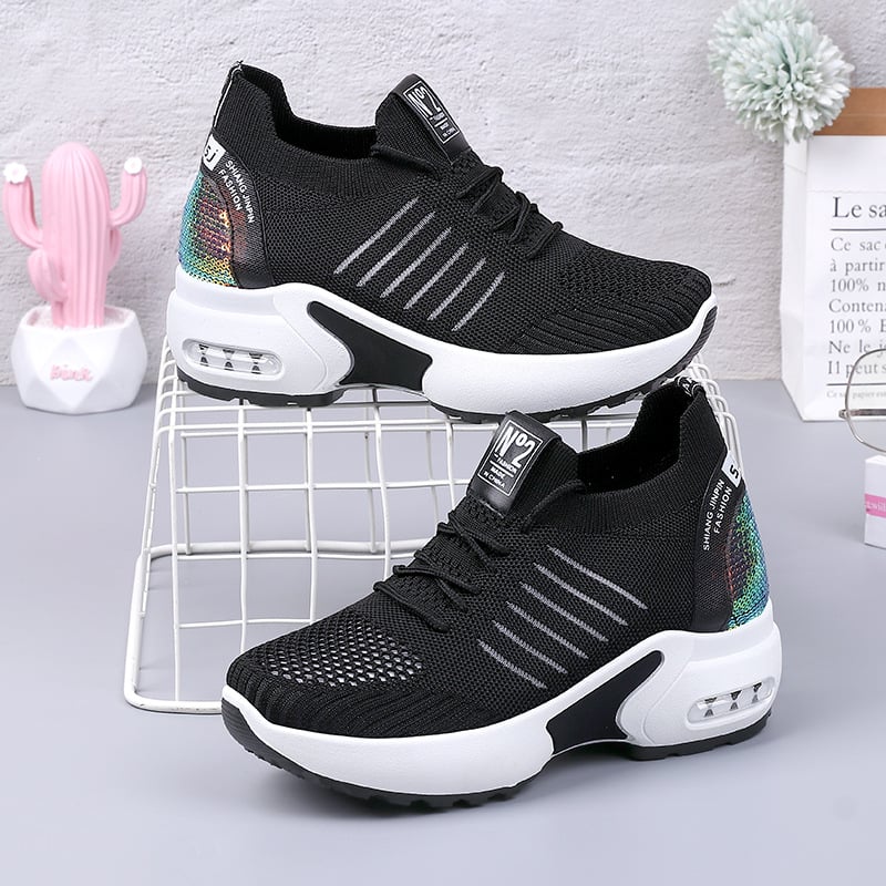 ZAPATILLA CON PLATAFORMA ALTA 8CM FASHION N°2 B13 - NEGRO - 2