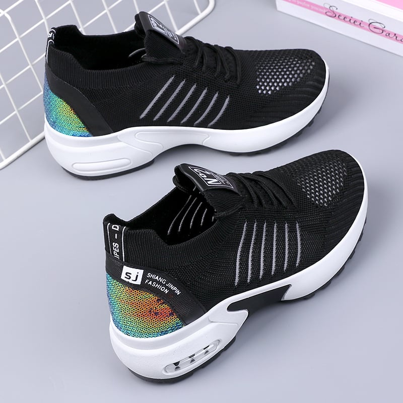 ZAPATILLA CON PLATAFORMA  ALTA 8CM FASHION N°2 B13 - NEGRO - 3