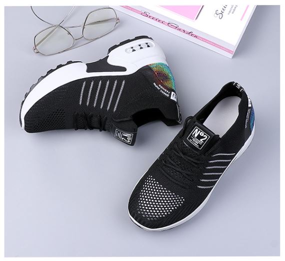 ZAPATILLA CON PLATAFORMA ALTA 8CM FASHION N°2 B13 - NEGRO - 5