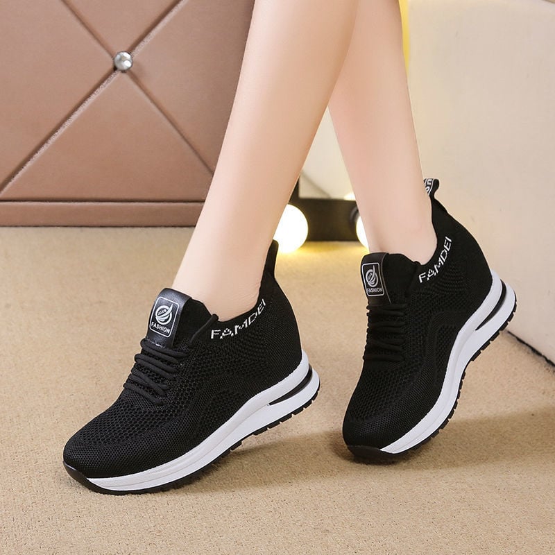 ZAPATILLA CON PLATAFORMA  ALTA 7CM FASHION FAMDEI 789 - NEGRO - 1