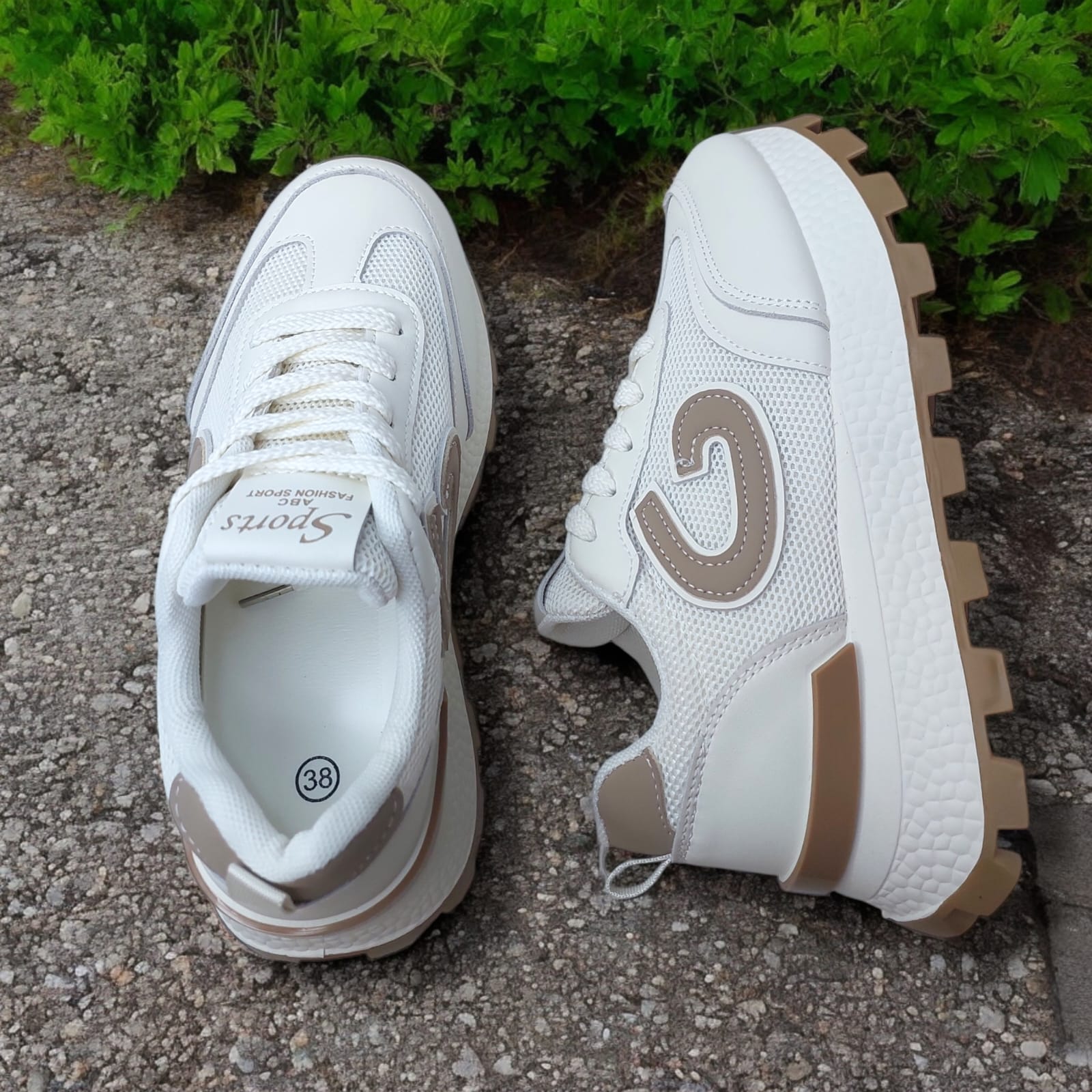 ZAPATILLA CON PLATAFORMA 6 CM SPORTS FASHION BLANCOBEIG - V163 - 6