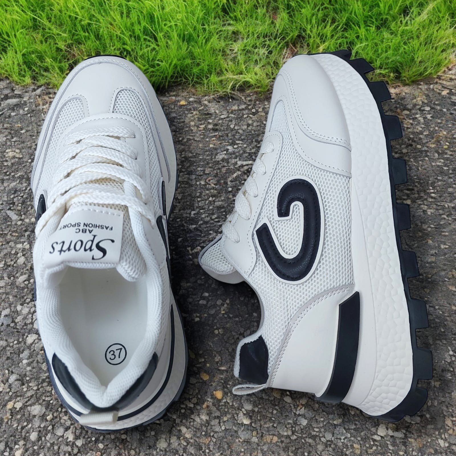ZAPATILLA CON PLATAFORMA 6 CM SPORTS FASHION BLANCONEGRO - V163 - 5