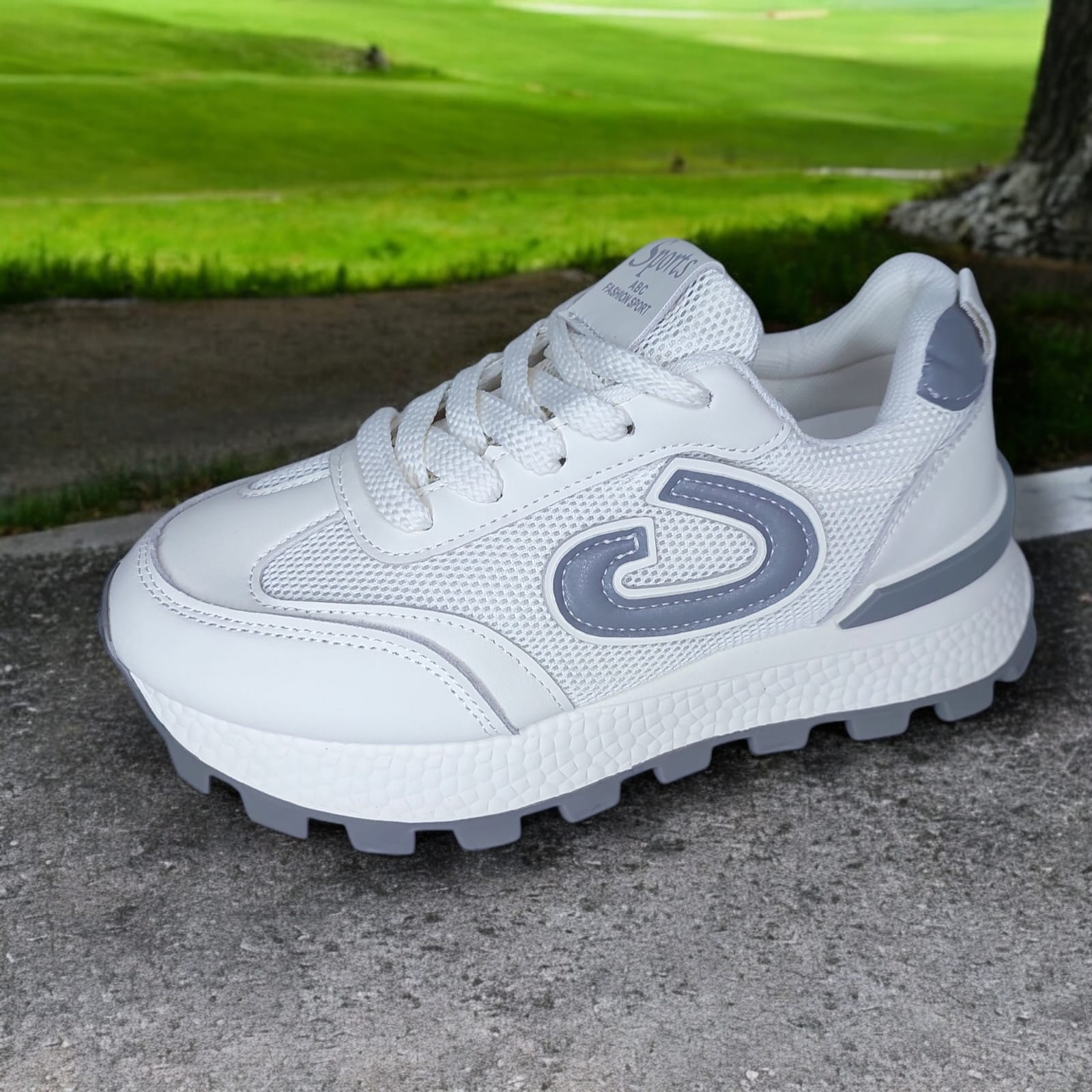 ZAPATILLA CON PLATAFORMA DE 6CM SPORTS FASHION BLANCOGRIS - V163 - 2
