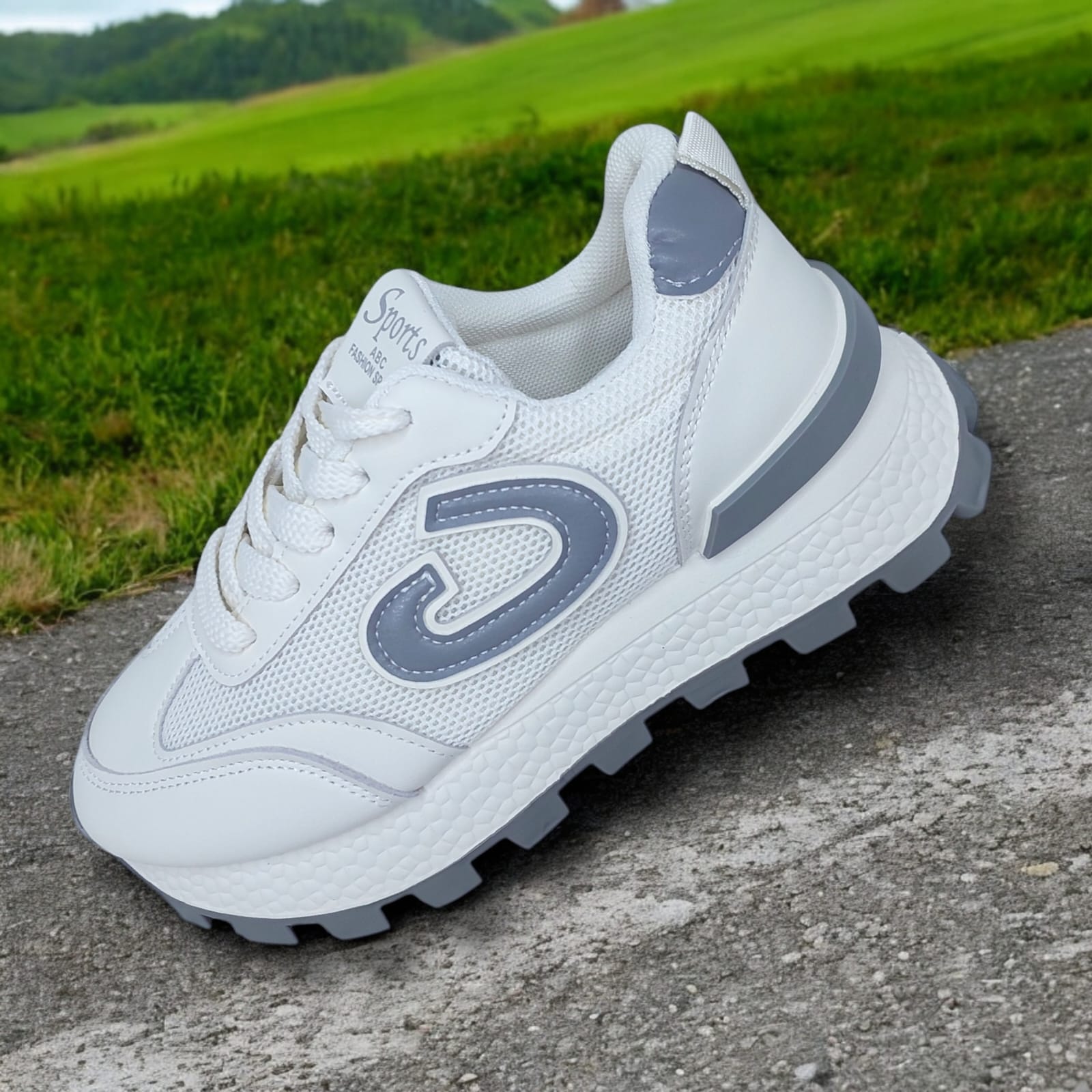 ZAPATILLA CON PLATAFORMA DE 6CM SPORTS FASHION BLANCOGRIS - V163 - 3