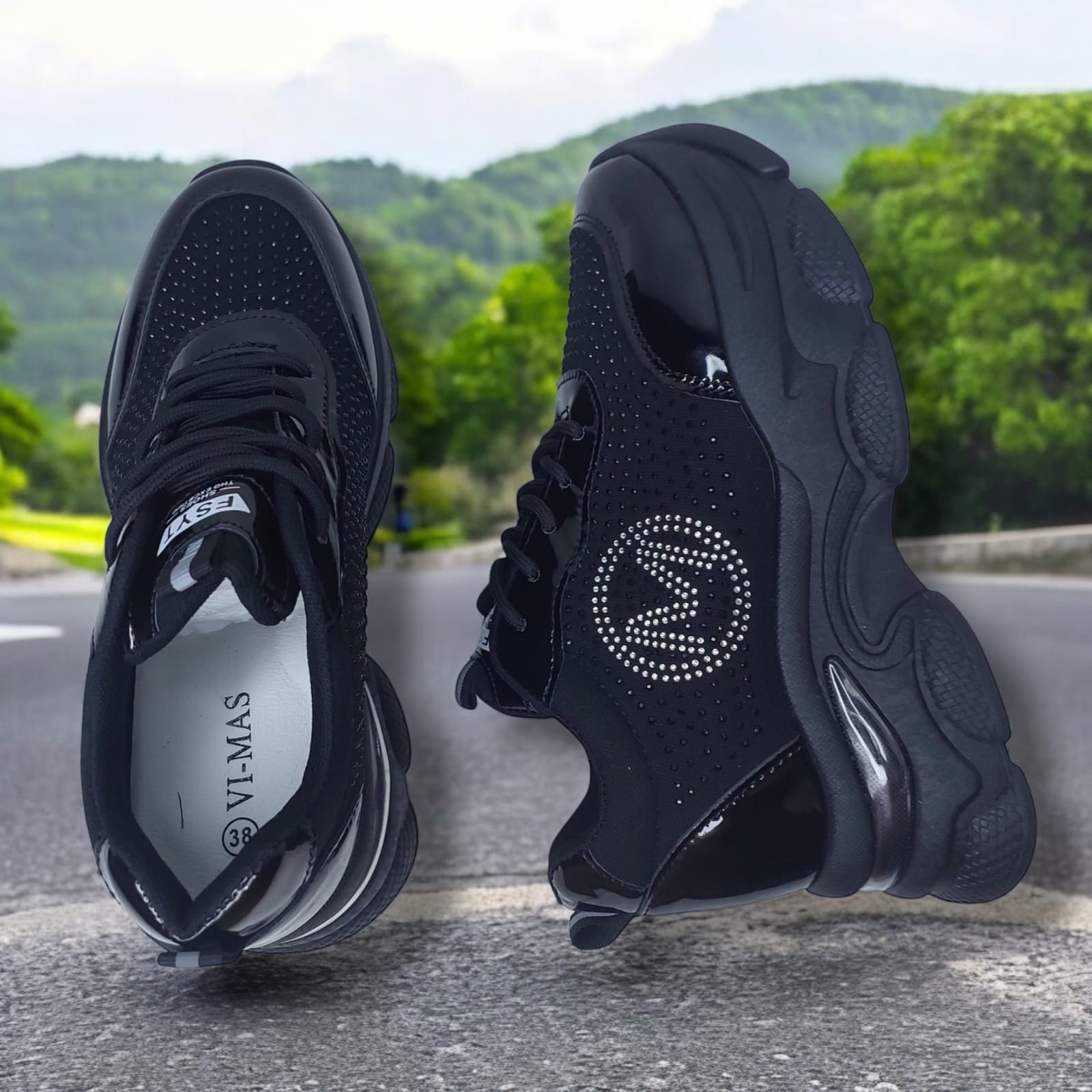 ZAPATILLA CON PLATAFORMA ALTA 8CM FYST SHOES NEGRO - V1559 - 6
