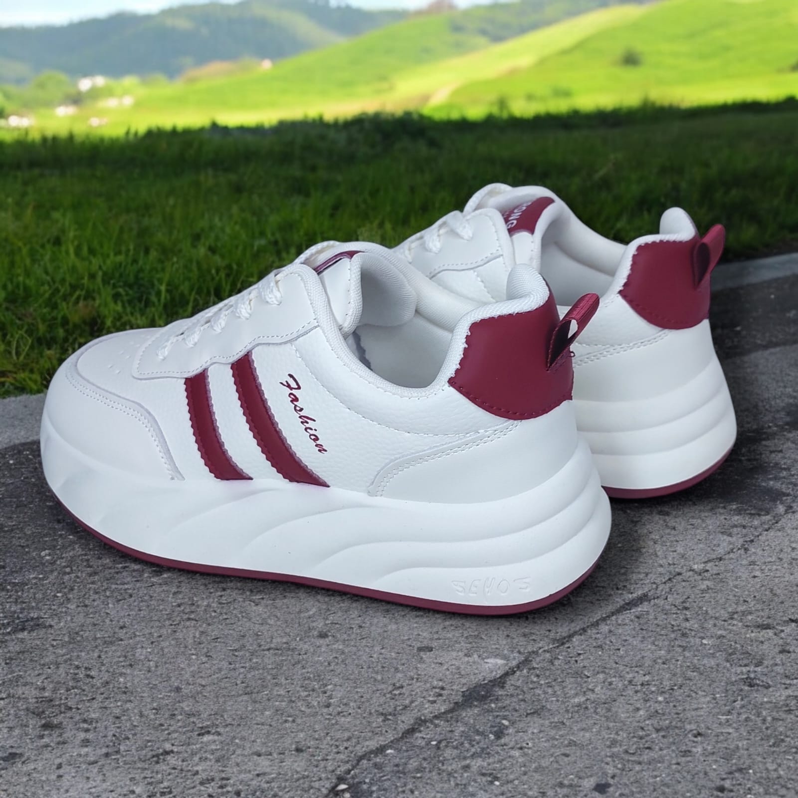 ZAPATILLA PARA DAMA FASHION YIRONG BLANCOROJO - V154 - 6