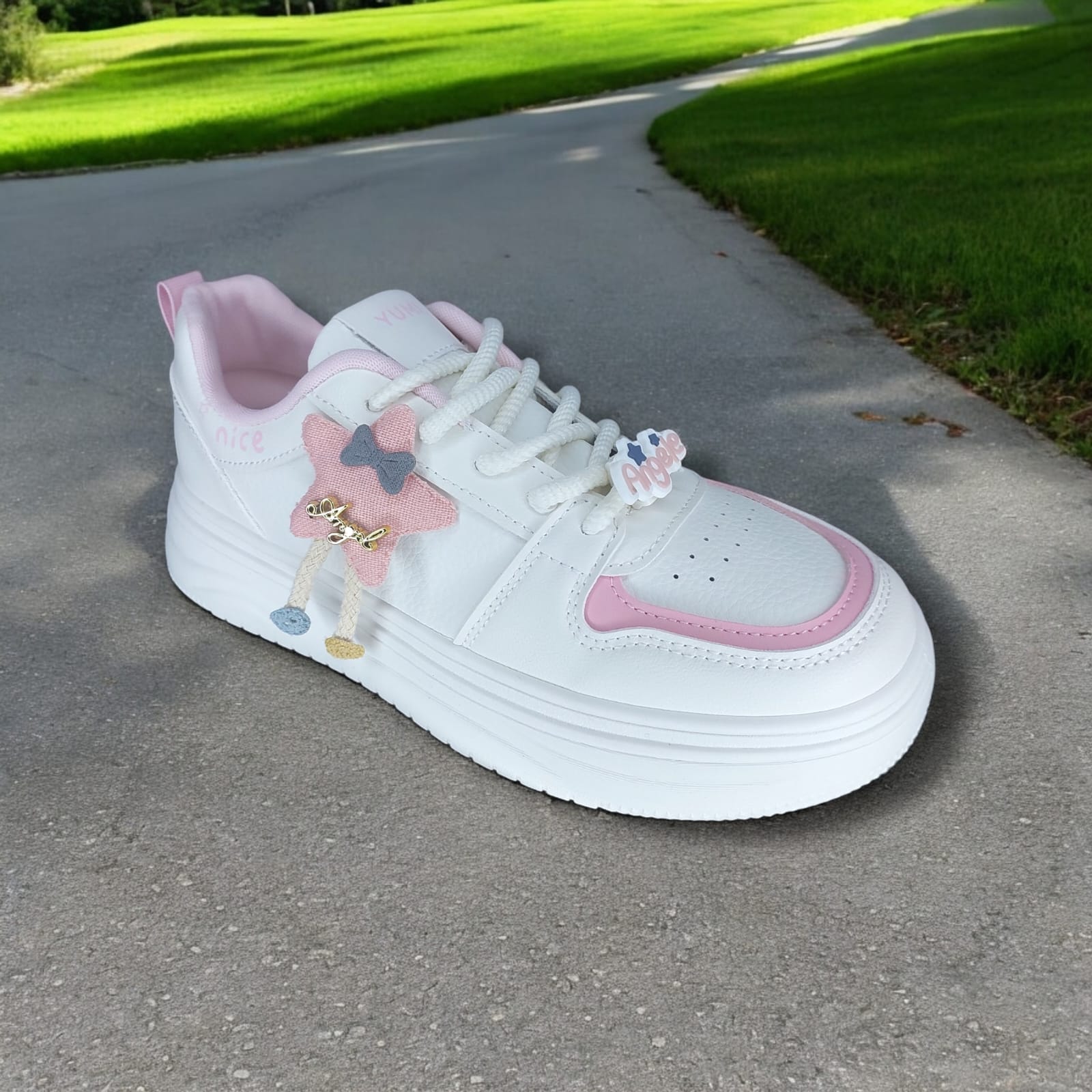 ZAPATILLA PARA DAMA YUMI ANGELE BLANCO/ROSA- AT1013 - 3