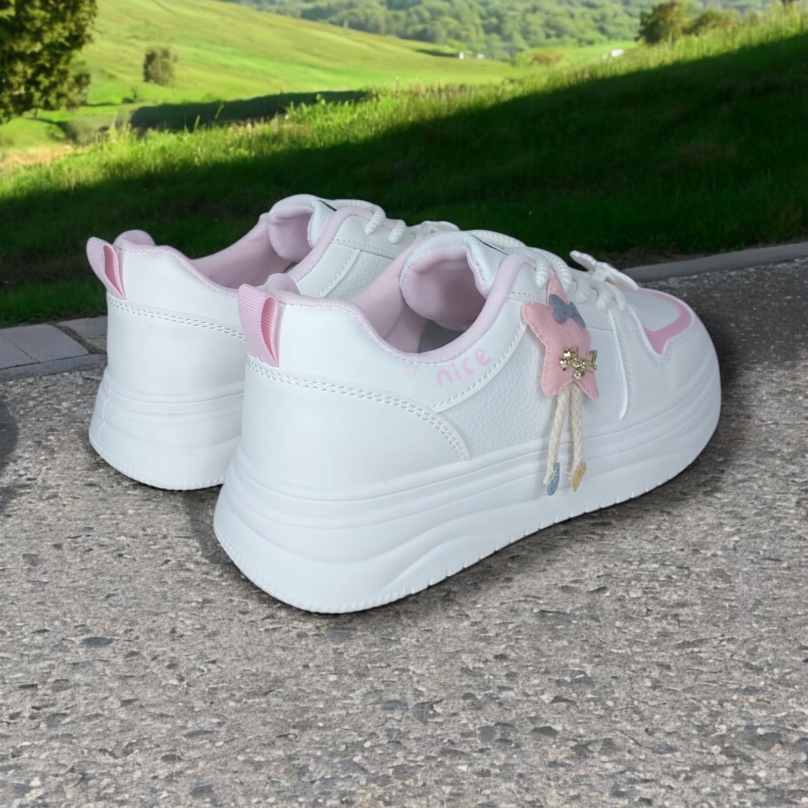 ZAPATILLA PARA DAMA YUMI ANGELE BLANCO/ROSA- AT1013 - 6