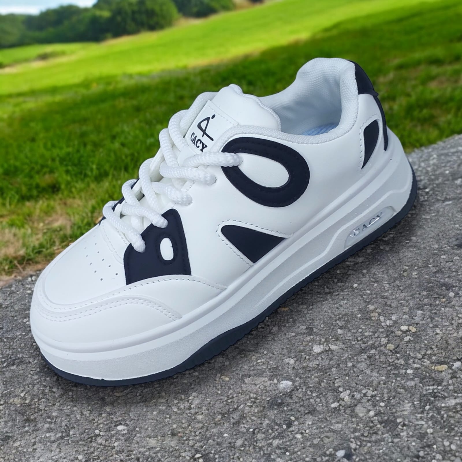 ZAPATILLA PARA DAMA CACY CIRCLE BLANCO/NEGRO - C9116 - 1