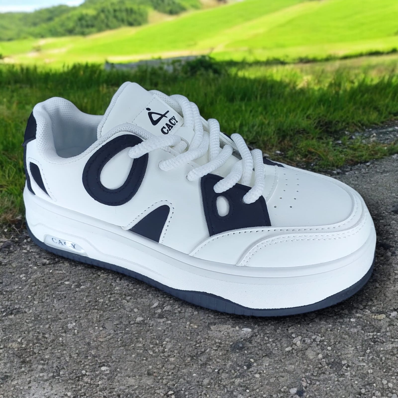 ZAPATILLA PARA DAMA CACY CIRCLE BLANCO/NEGRO - C9116 - 2