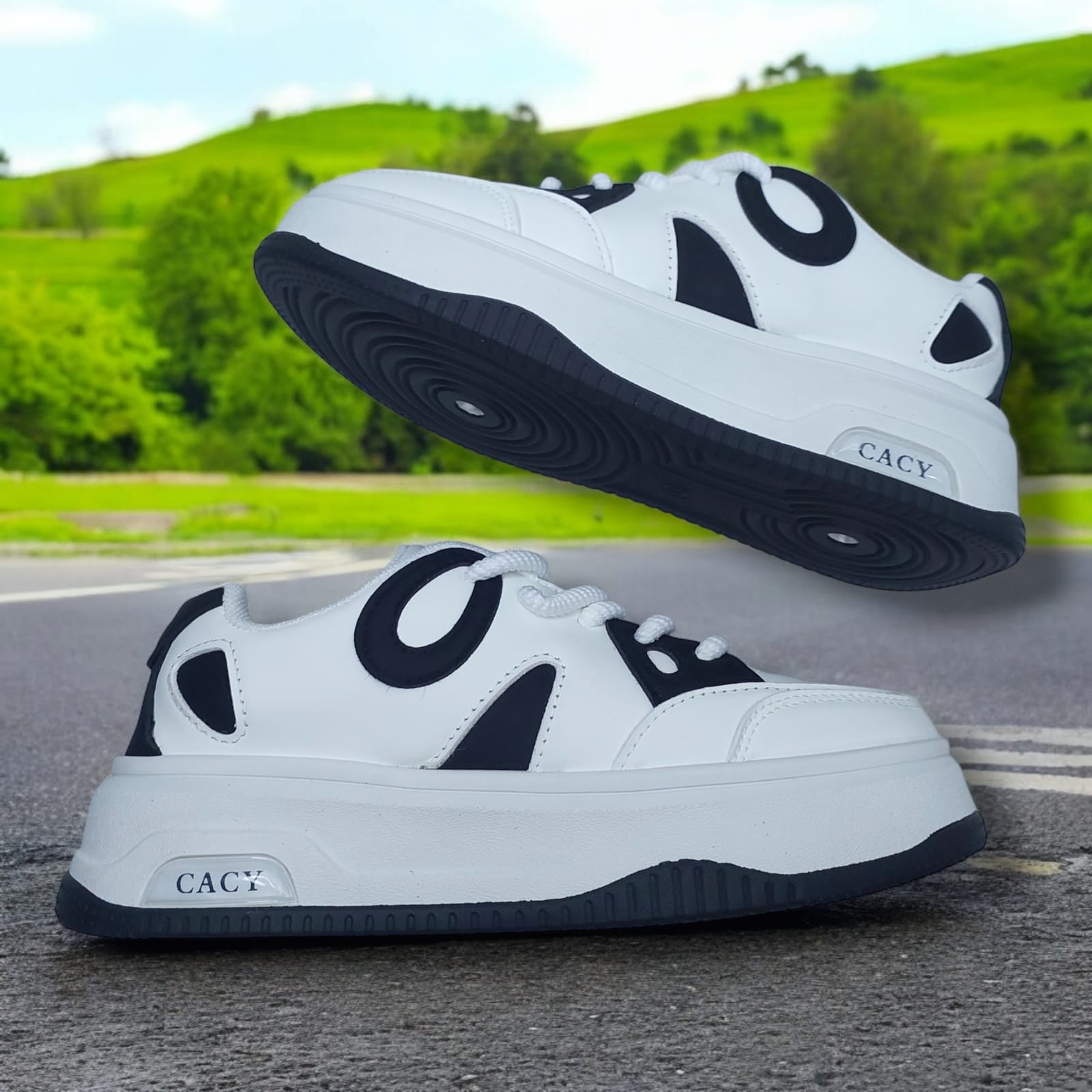 ZAPATILLA PARA DAMA CACY CIRCLE BLANCO/NEGRO - C9116 - 4