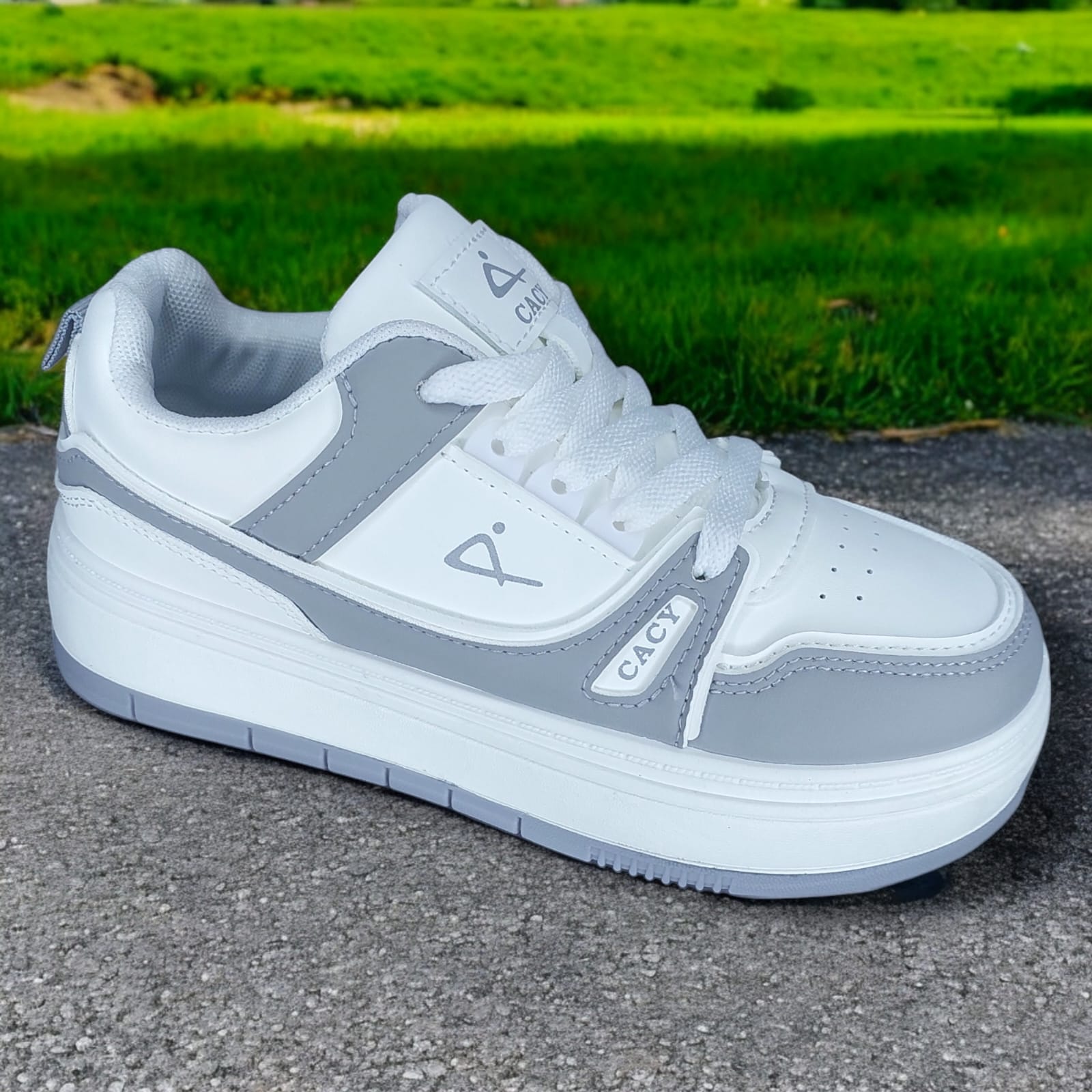 ZAPATILLA PARA DAMA CACY CLASSIC BLANCOGRIS - C51039 - 1