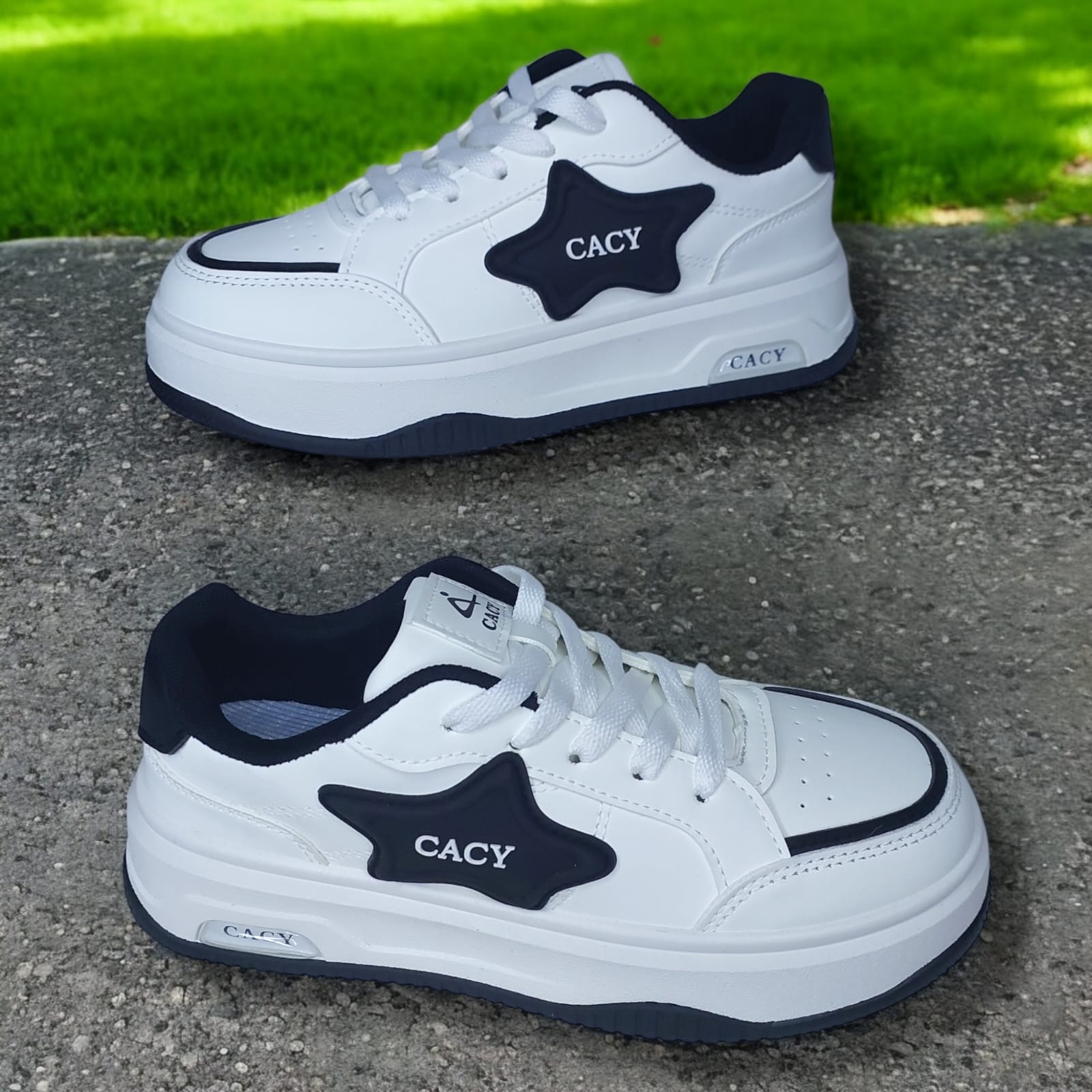 ZAPATILLA PARA DAMA CACY ESTRELLA BLANCONEGRO - C91114 - 3