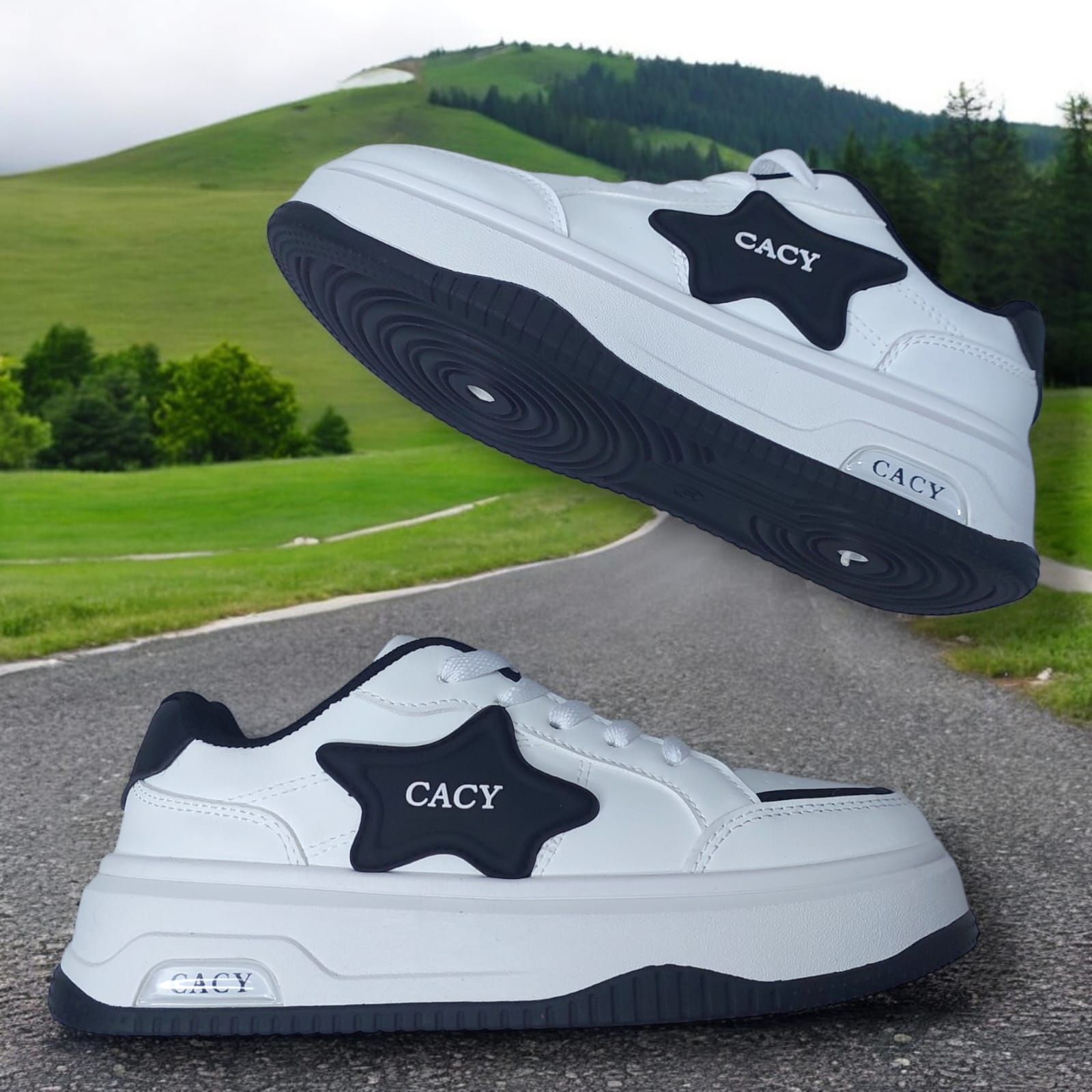 ZAPATILLA PARA DAMA CACY ESTRELLA BLANCONEGRO - C91114 - 4