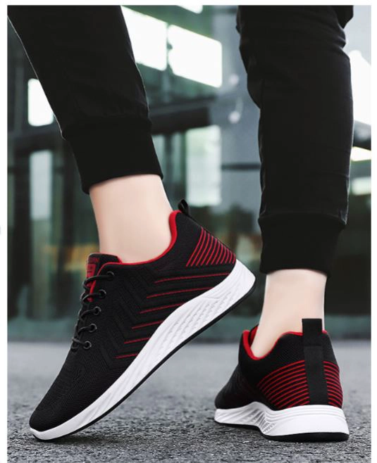 ZAPATILLA PARA HOMBRE SOSTORM -NEGRO-ROJO- B603 - 2