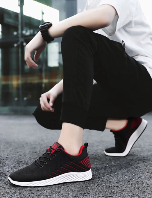 ZAPATILLA PARA HOMBRE SOSTORM -NEGRO-ROJO- B603 - 4