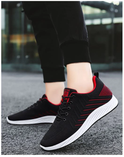 ZAPATILLA PARA HOMBRE SOSTORM -NEGRO-ROJO- B603 - 5