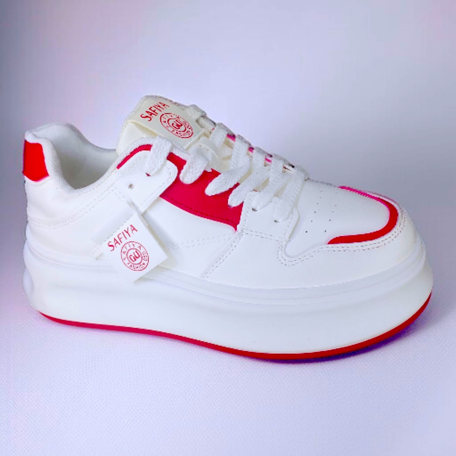 ZAPATILLA CON PLATAFORMA 4CM SAFIYA BLANCOROJO - 1
