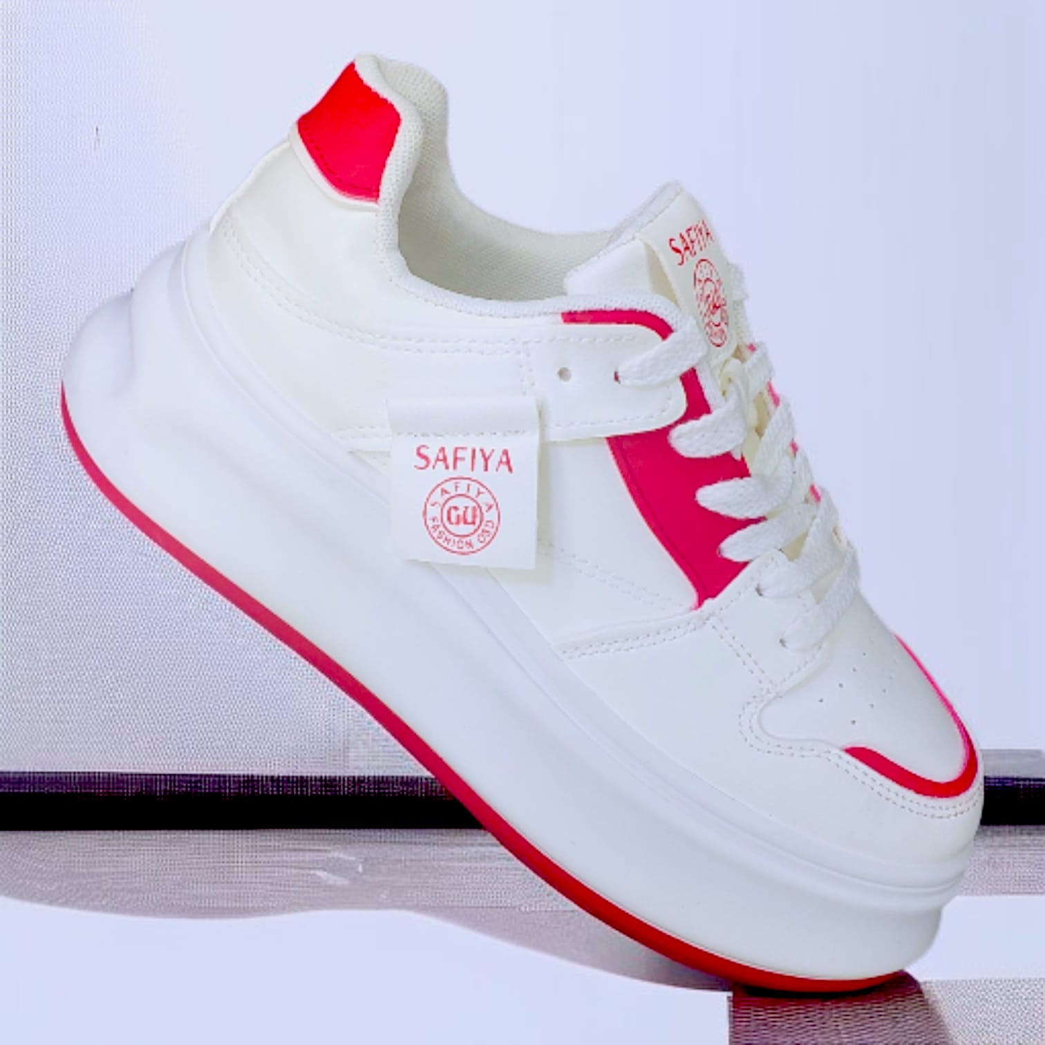 ZAPATILLA CON PLATAFORMA 4CM SAFIYA BLANCOROJO - 3