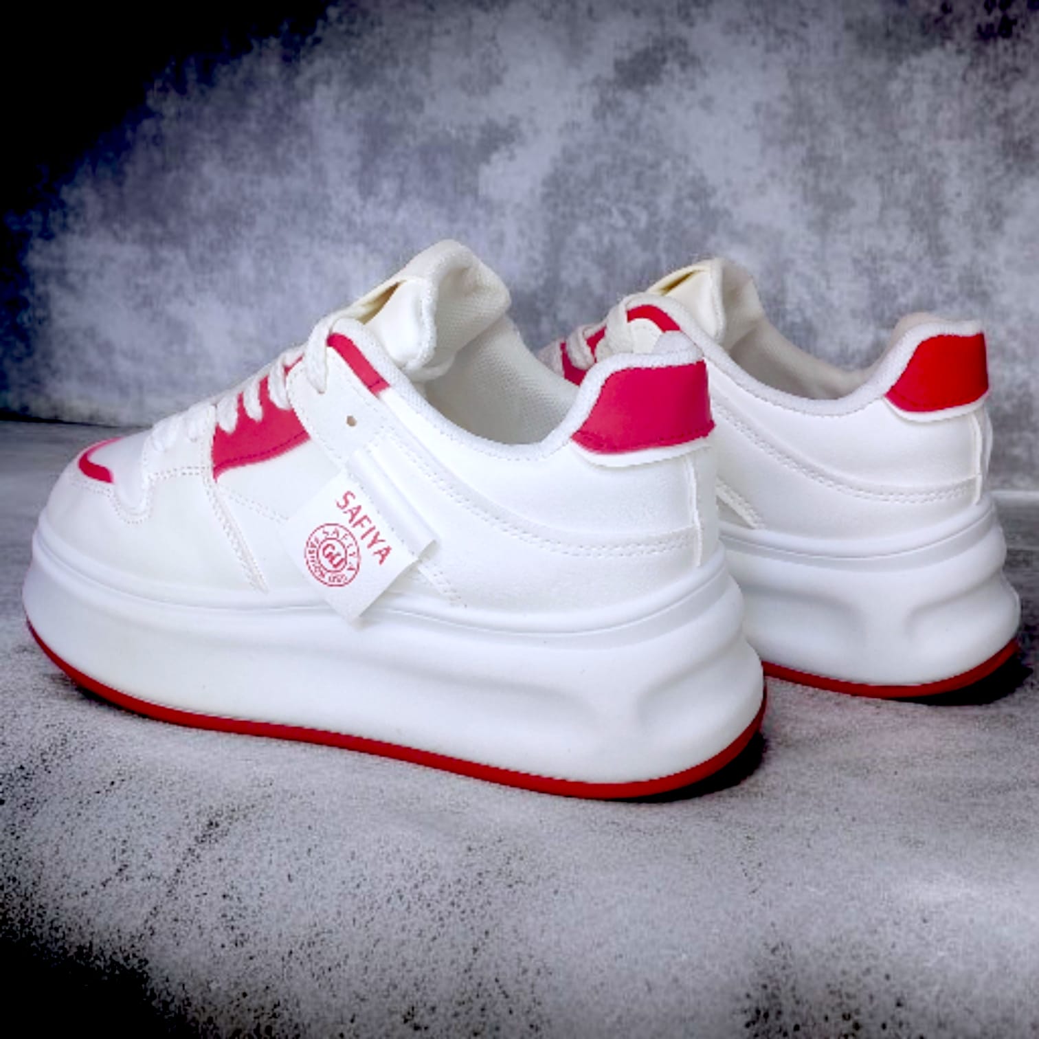ZAPATILLA CON PLATAFORMA 4CM SAFIYA BLANCOROJO - 4