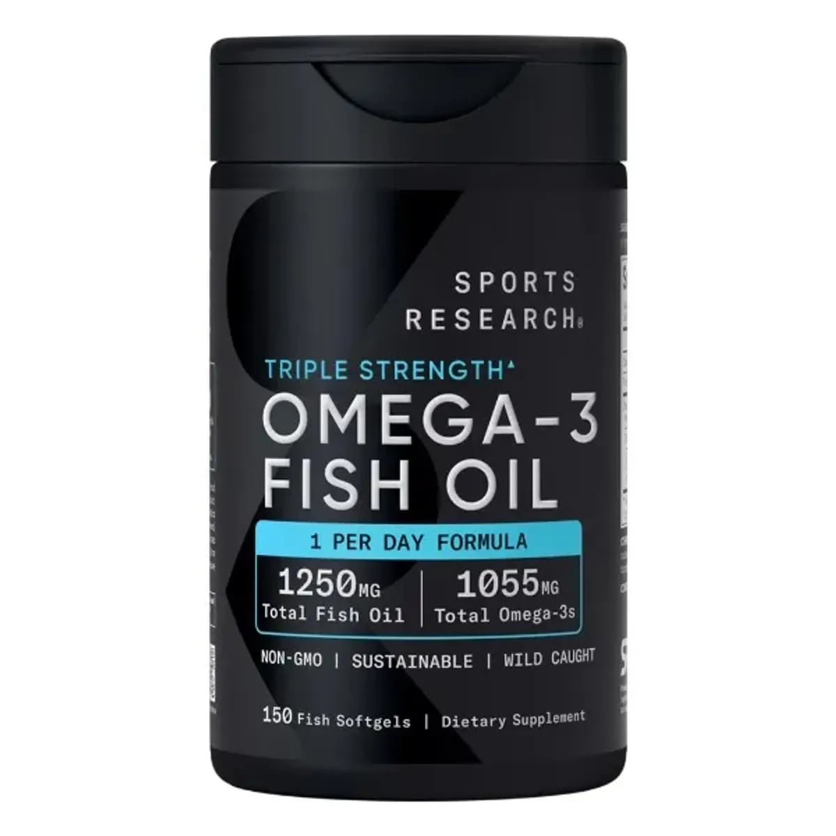 SPORTS RESEARCH TRIPLE STRENGTH OMEGA -3 FISH OIL 1250 MG - 150 SOFTGELS - 1