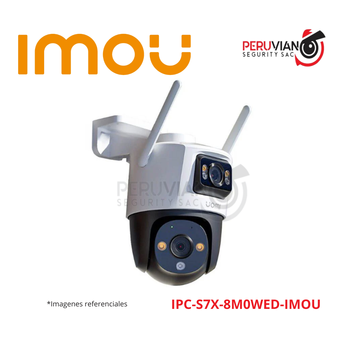 CRUISER DUAL - DOMO EXTERIOR WIFI - PANYTILT - 8.0 MP - 4K - FULLCOLOR - IR 30M - IPC-S7X-8M0WED-IMOU - 1