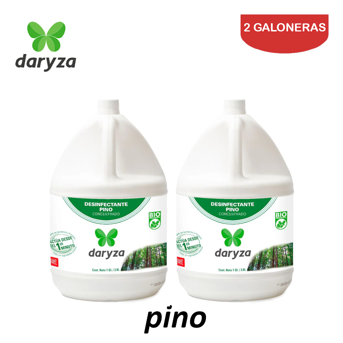 DESINFECTANTE LÍQUIDO DARYZA PINO PACK 2 GALONERAS - 1