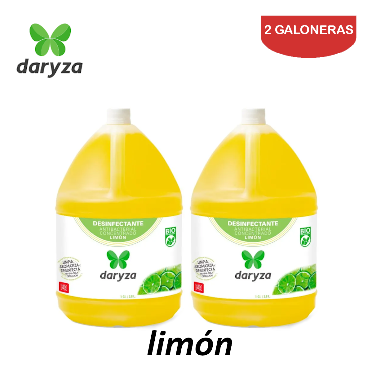 DESINFECTANTE LÍQUIDO DARYZA LIMÓN PACK 2 GALONERAS - 1
