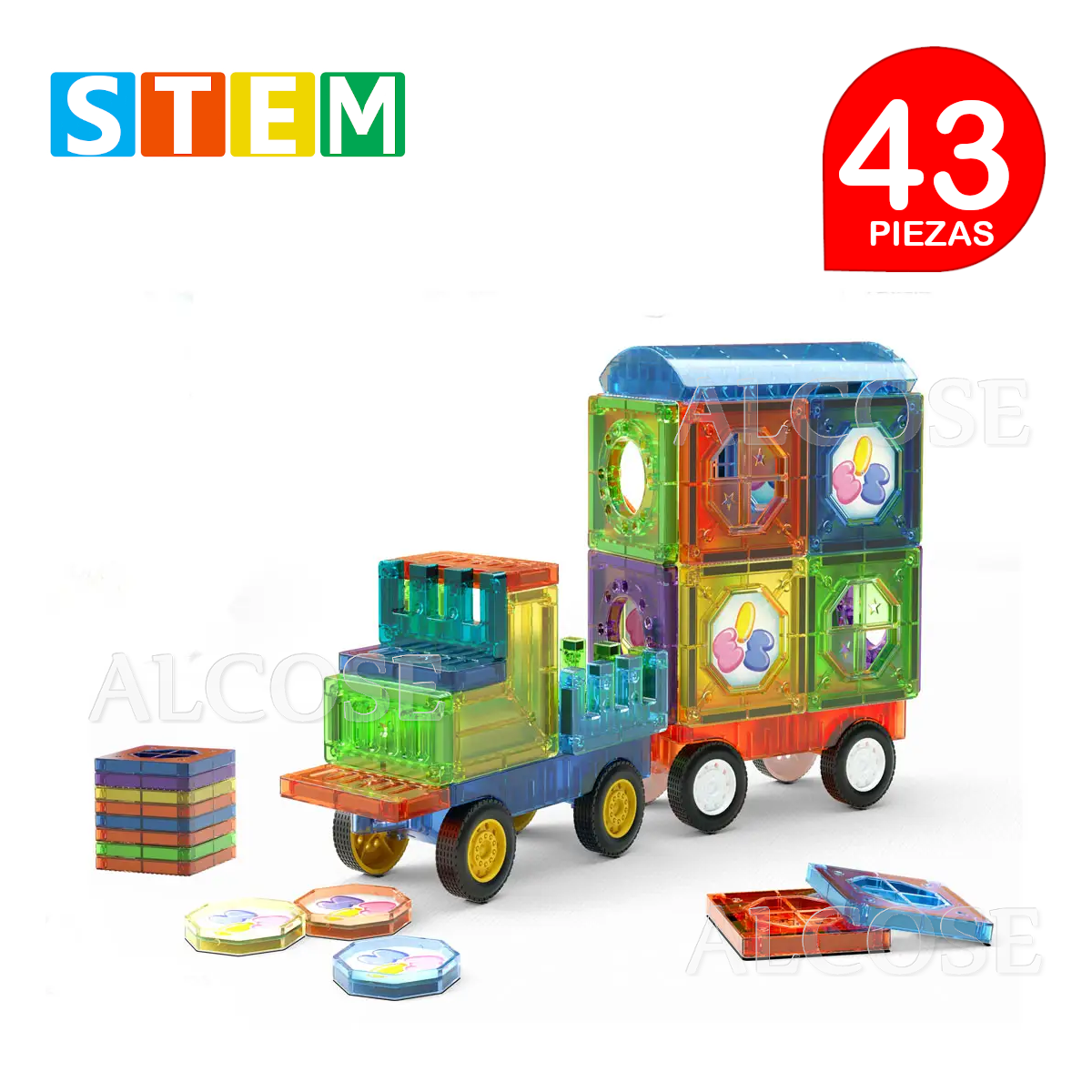 BLOQUES MAGNÉTICOS STM DIDÁCTICOS STEM CAJA 43 PIEZAS - 2